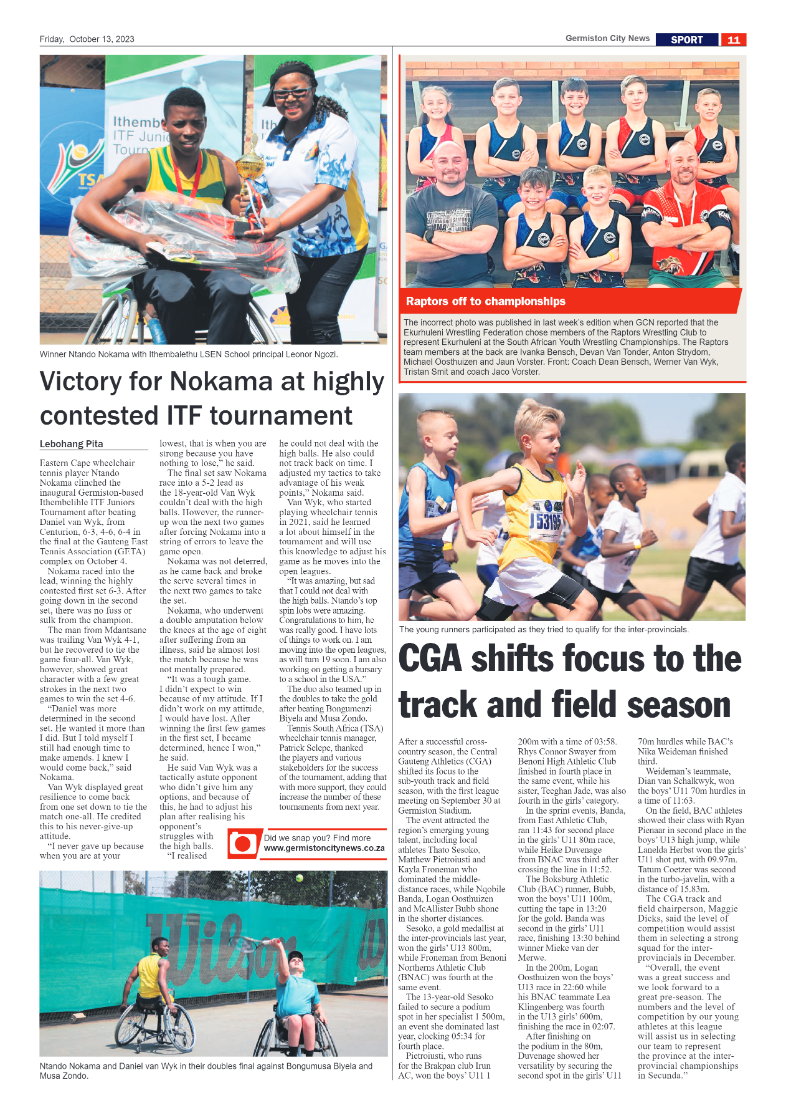 Germiston City News 13 October 2023 page 11