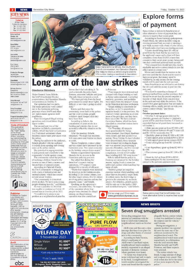 Germiston City News 13 October 2023 page 2