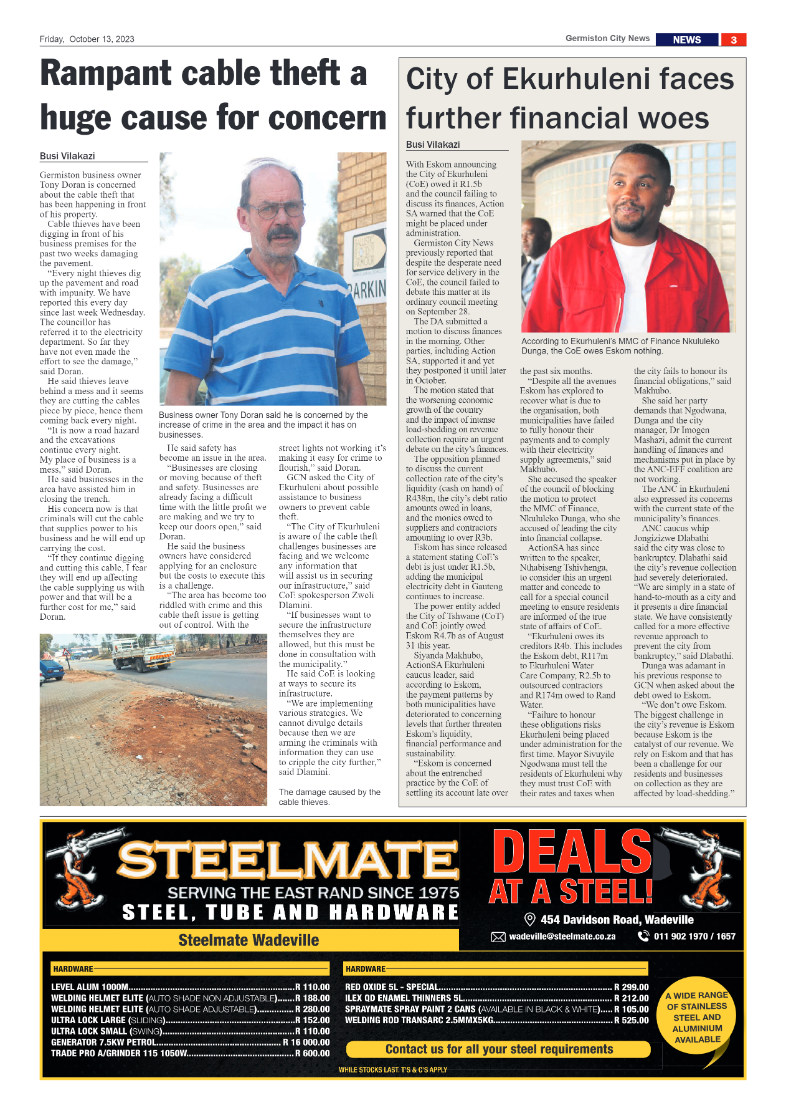 Germiston City News 13 October 2023 page 3