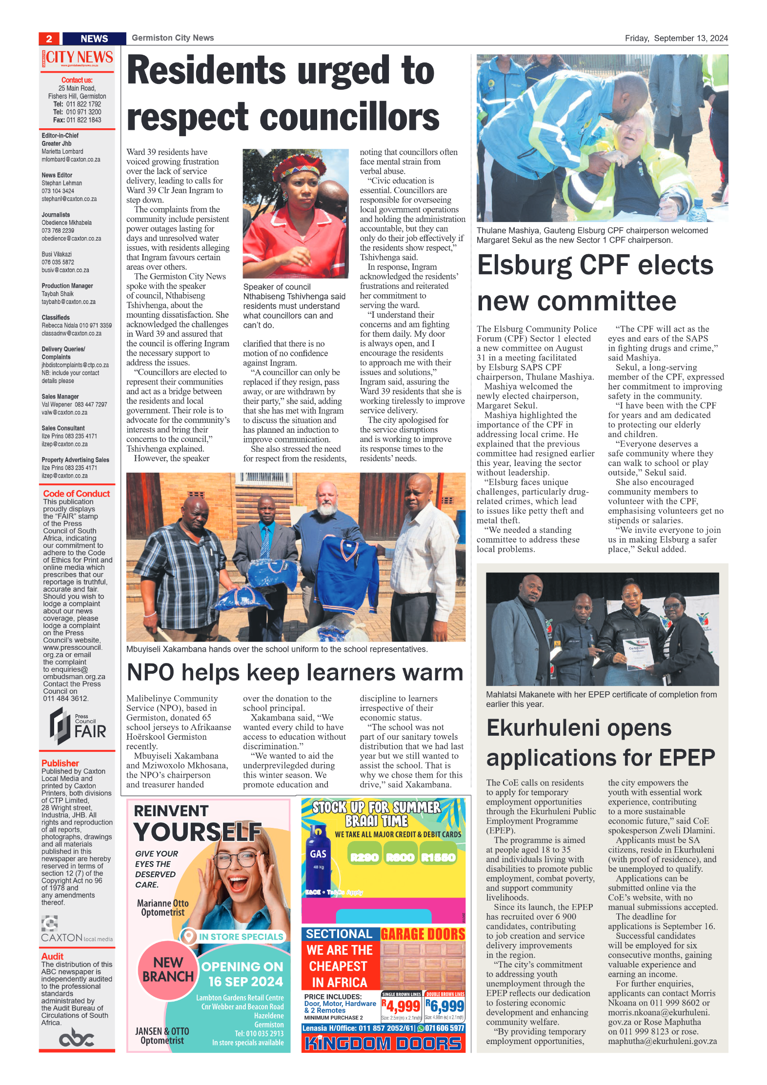 Germiston City News 13 September 2024 page 2