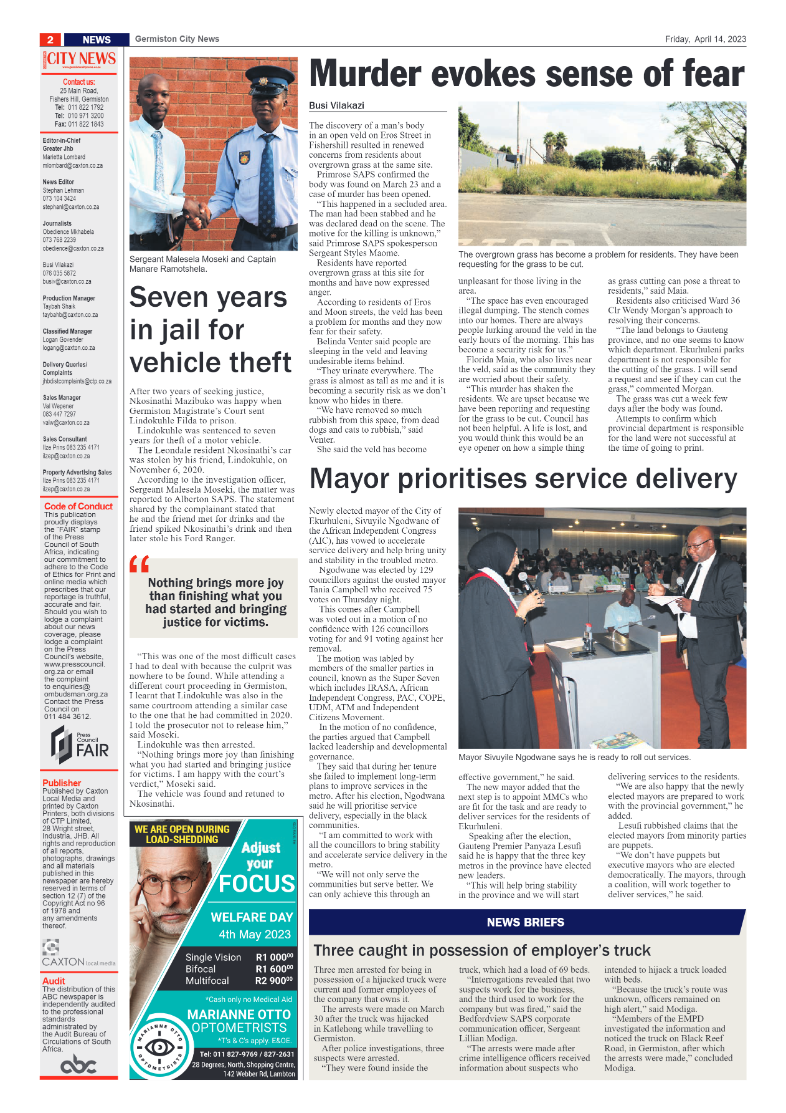 Germiston City News 14 April 2023 page 2