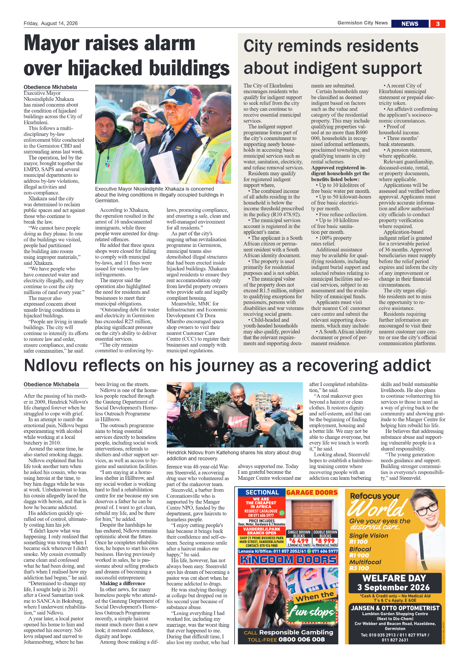 Germiston City News 14 August 2026 page 3