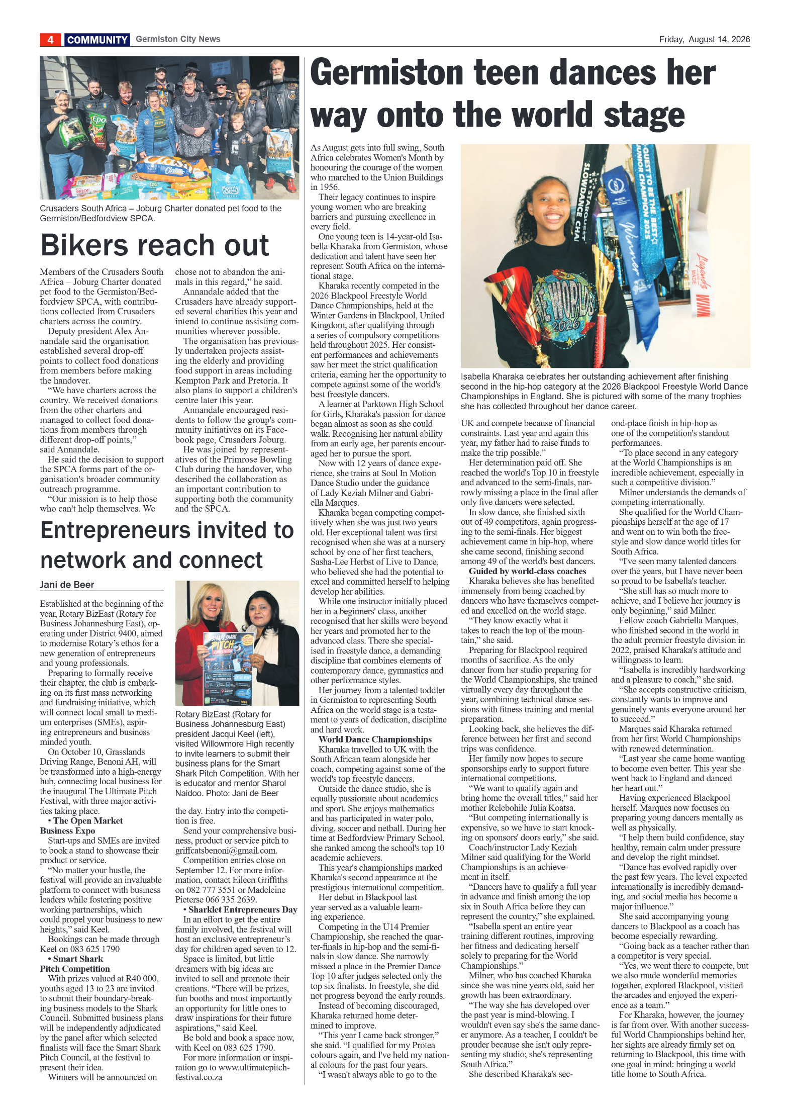 Germiston City News 14 August 2026 page 4