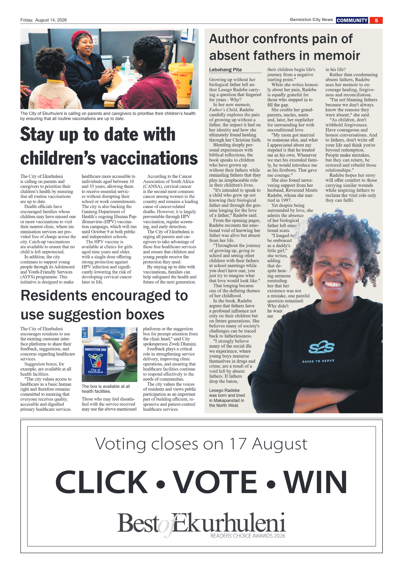 Germiston City News 14 August 2026 page 5