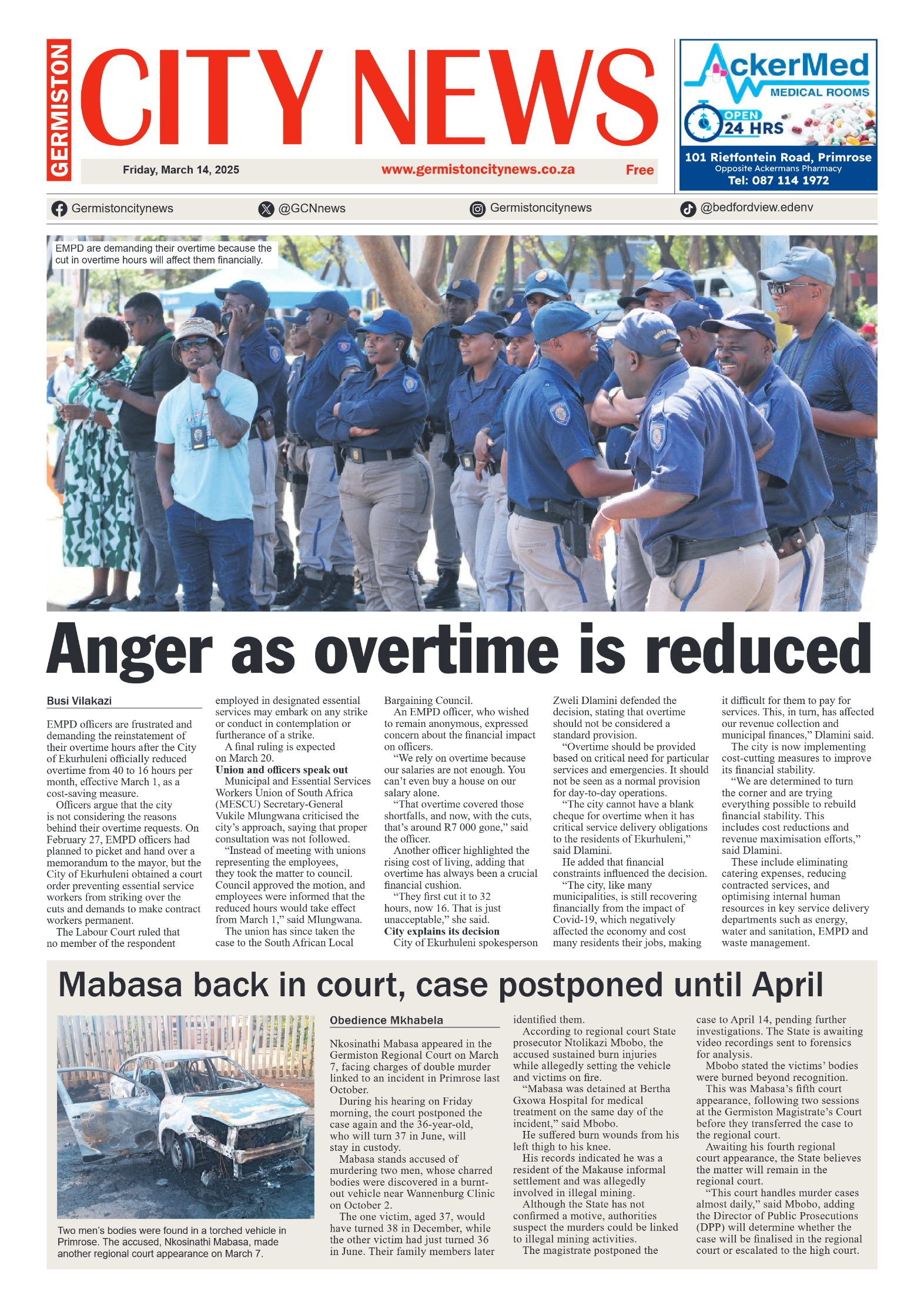 Germiston City News 14 March 2025 page 1