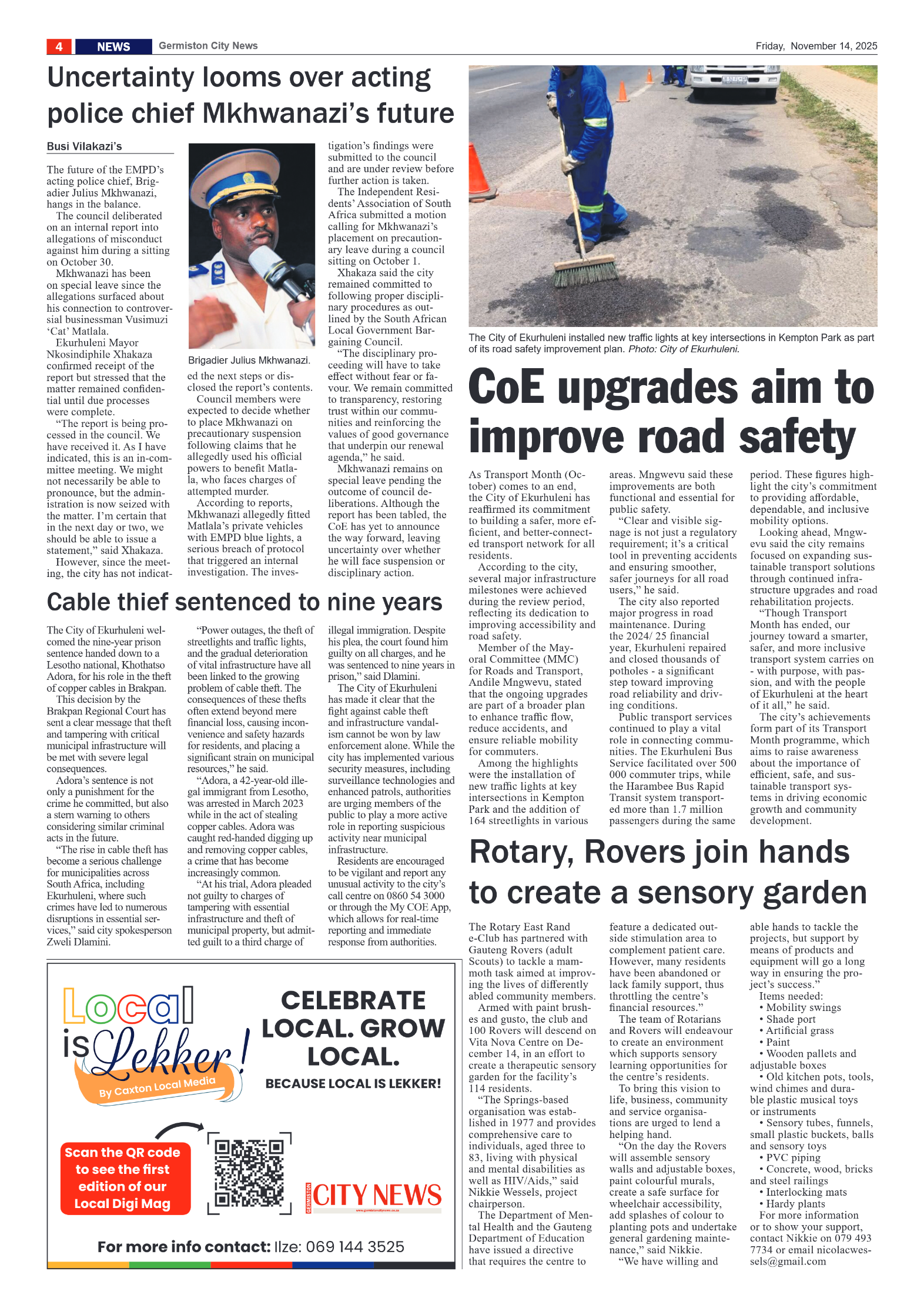 Germiston City News 14 November 2025 page 4