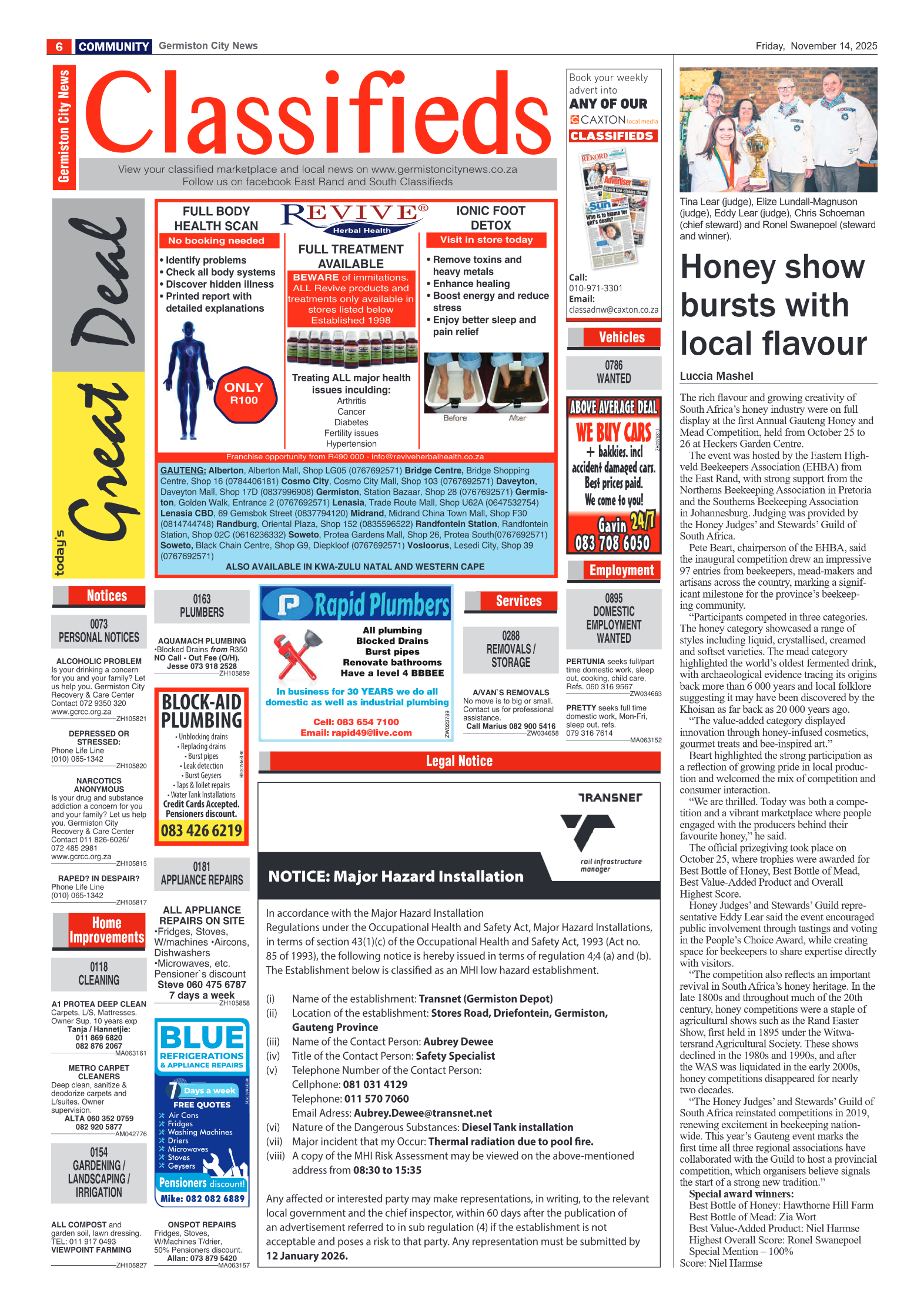 Germiston City News 14 November 2025 page 6