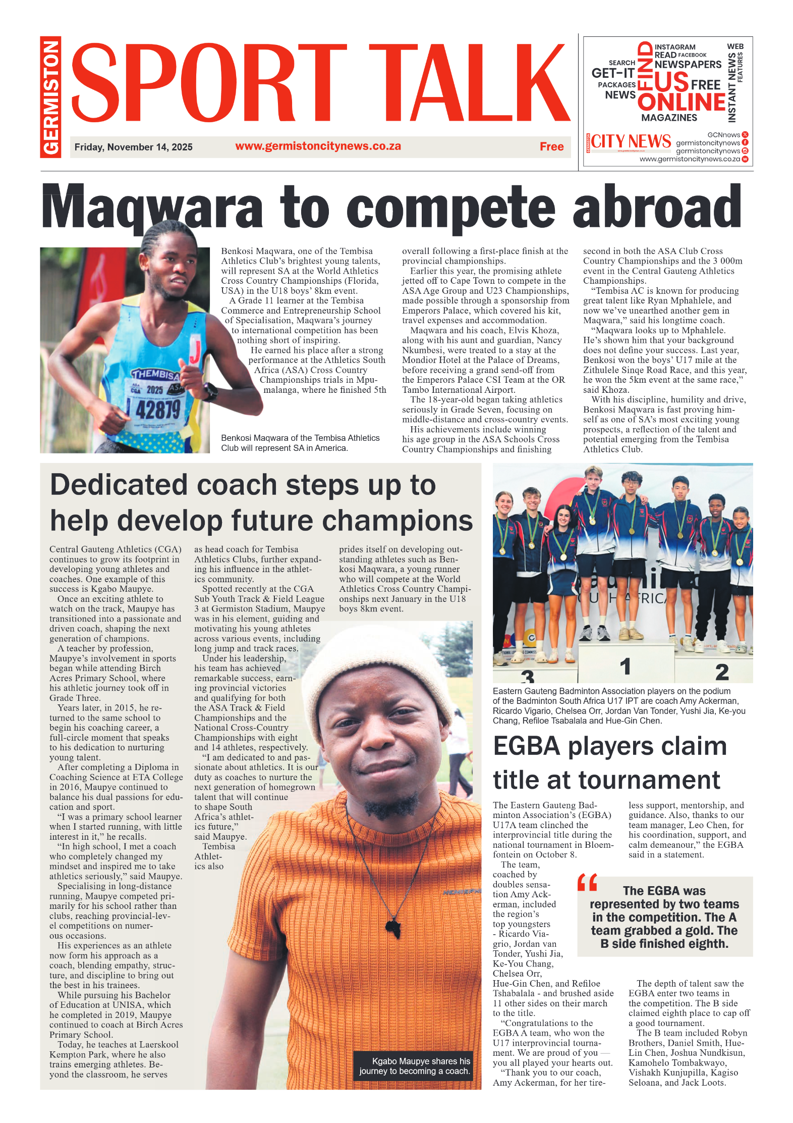 Germiston City News 14 November 2025 page 8