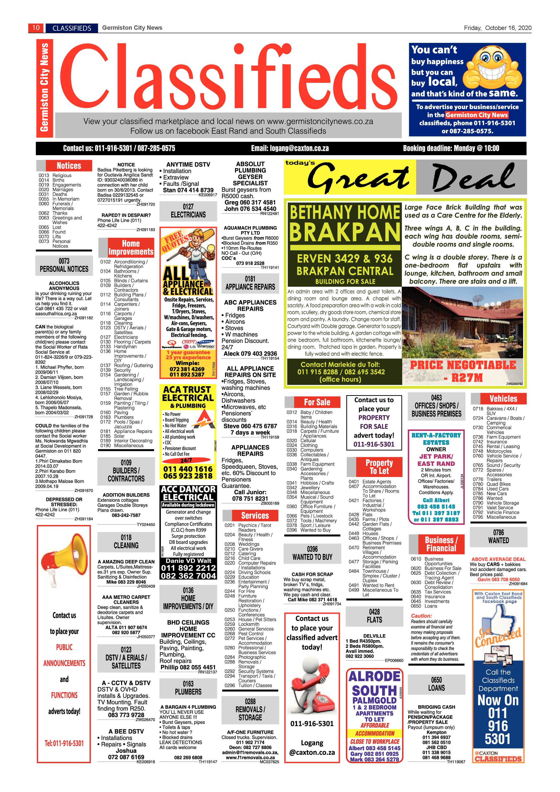 Germiston City News 14 October  2020 page 10