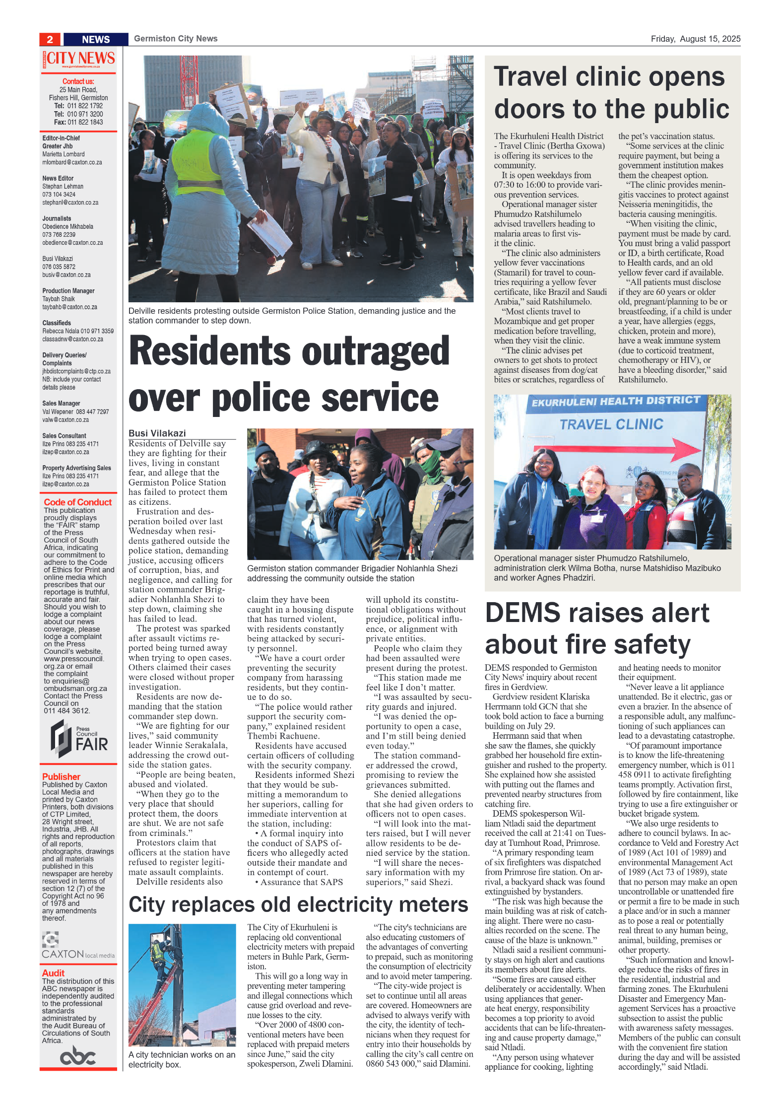 Germiston City News 15 August 2025 page 2