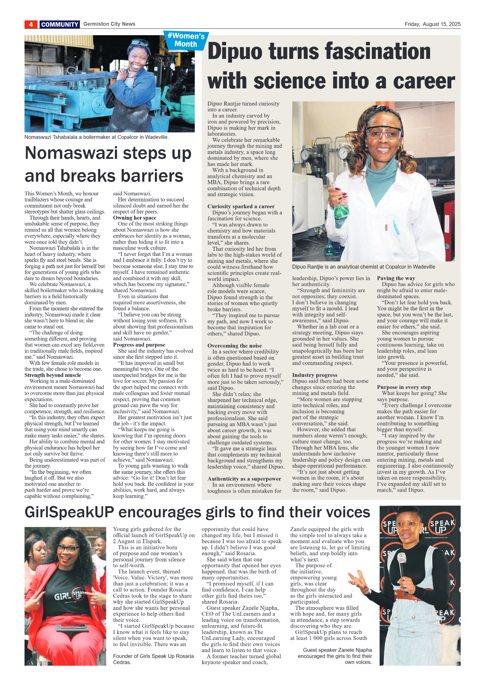 Germiston City News 15 August 2025 page 4