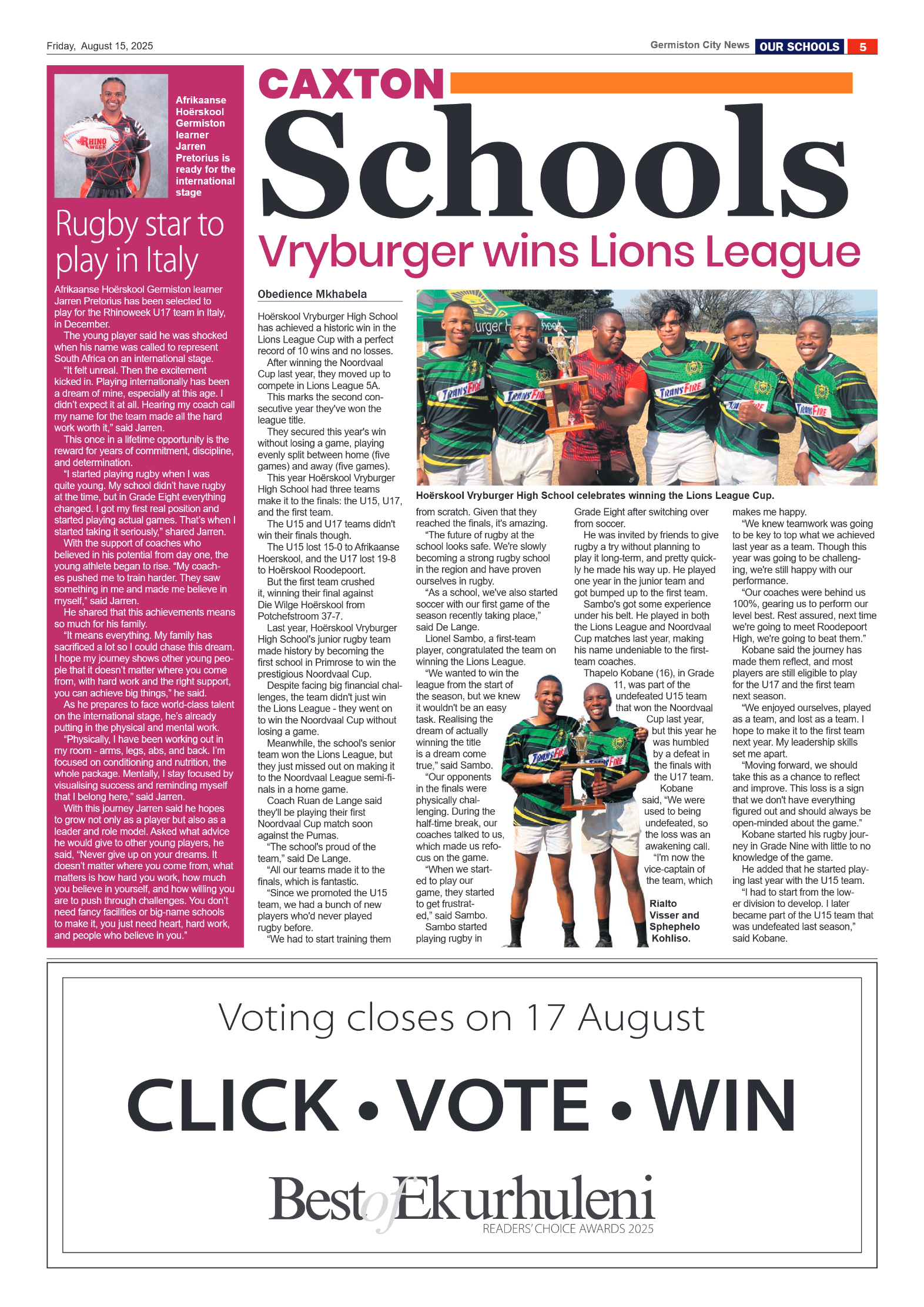 Germiston City News 15 August 2025 page 5