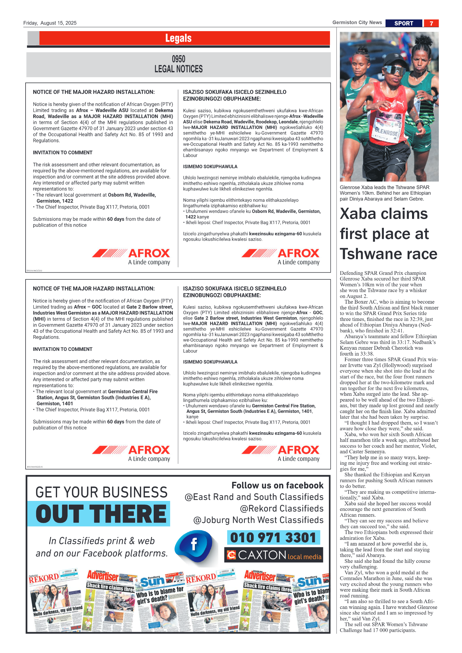 Germiston City News 15 August 2025 page 7