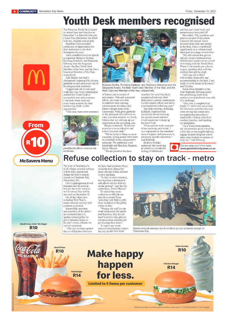 Germiston City News 15 December 2023 page 4