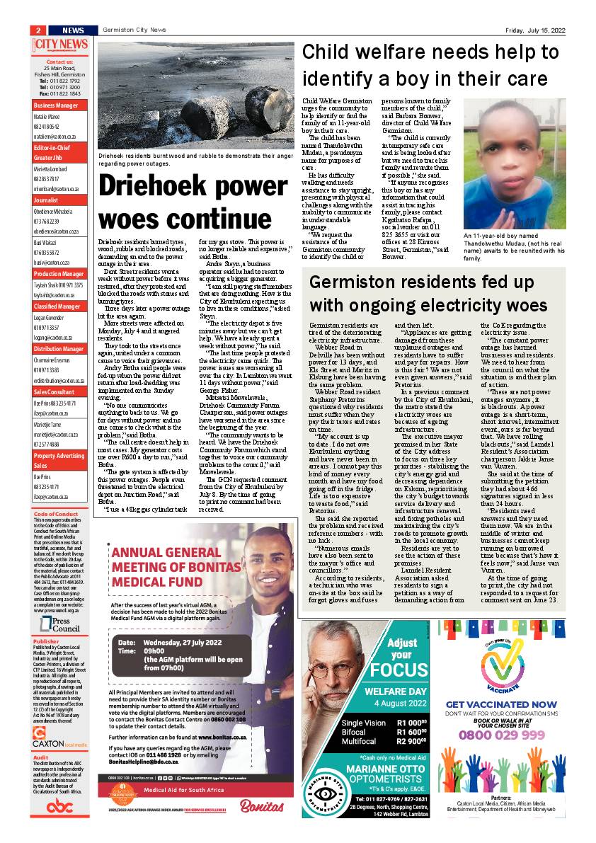 Germiston City News 15 July 2022 page 2