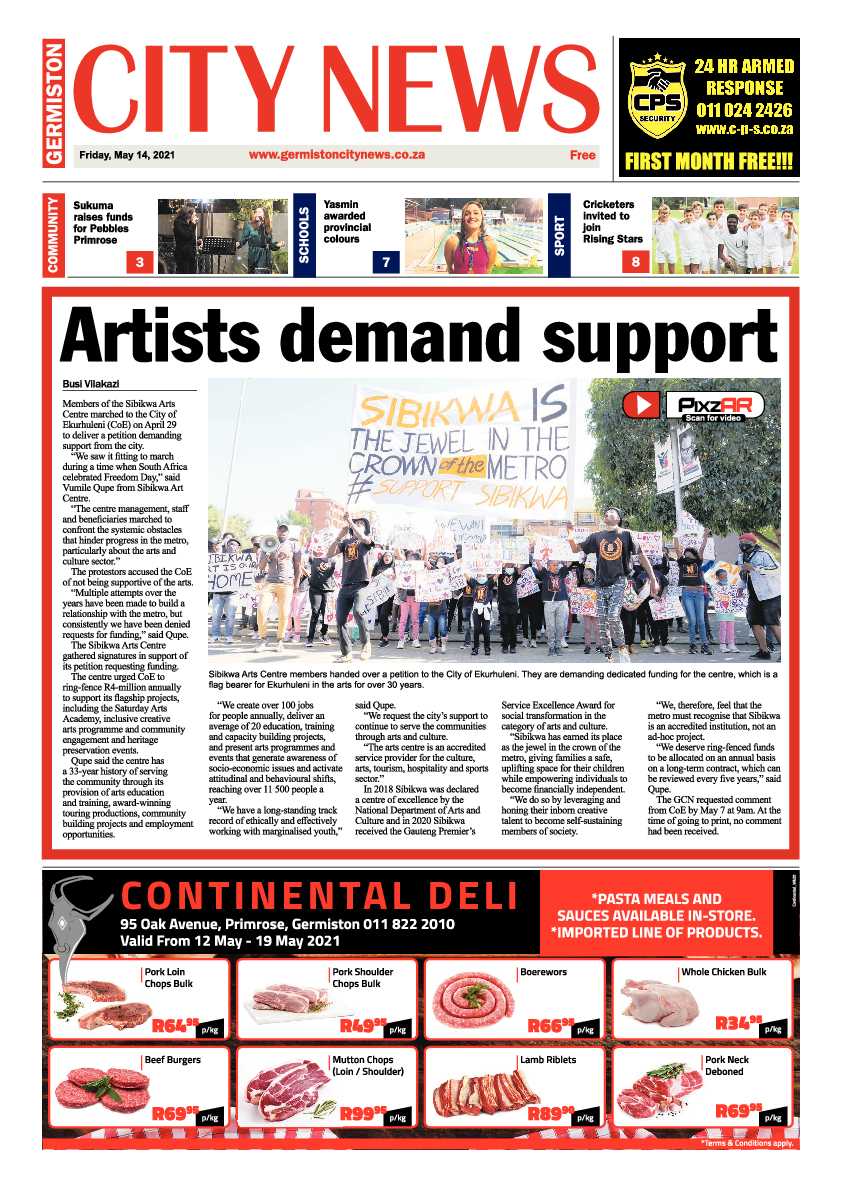 Germiston City News 14 May 2021 page 1
