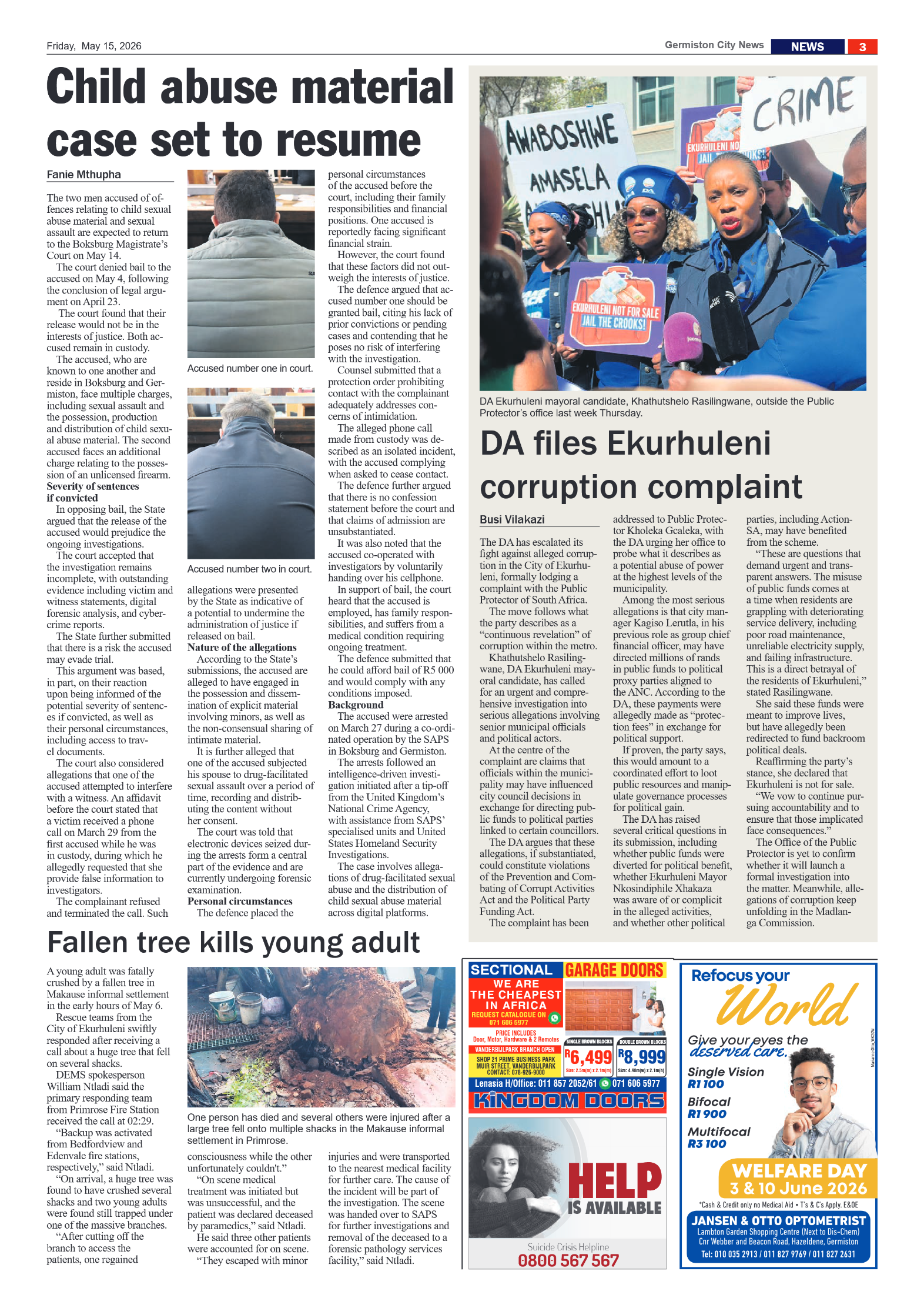 Germiston City News 15 May 2026 page 3