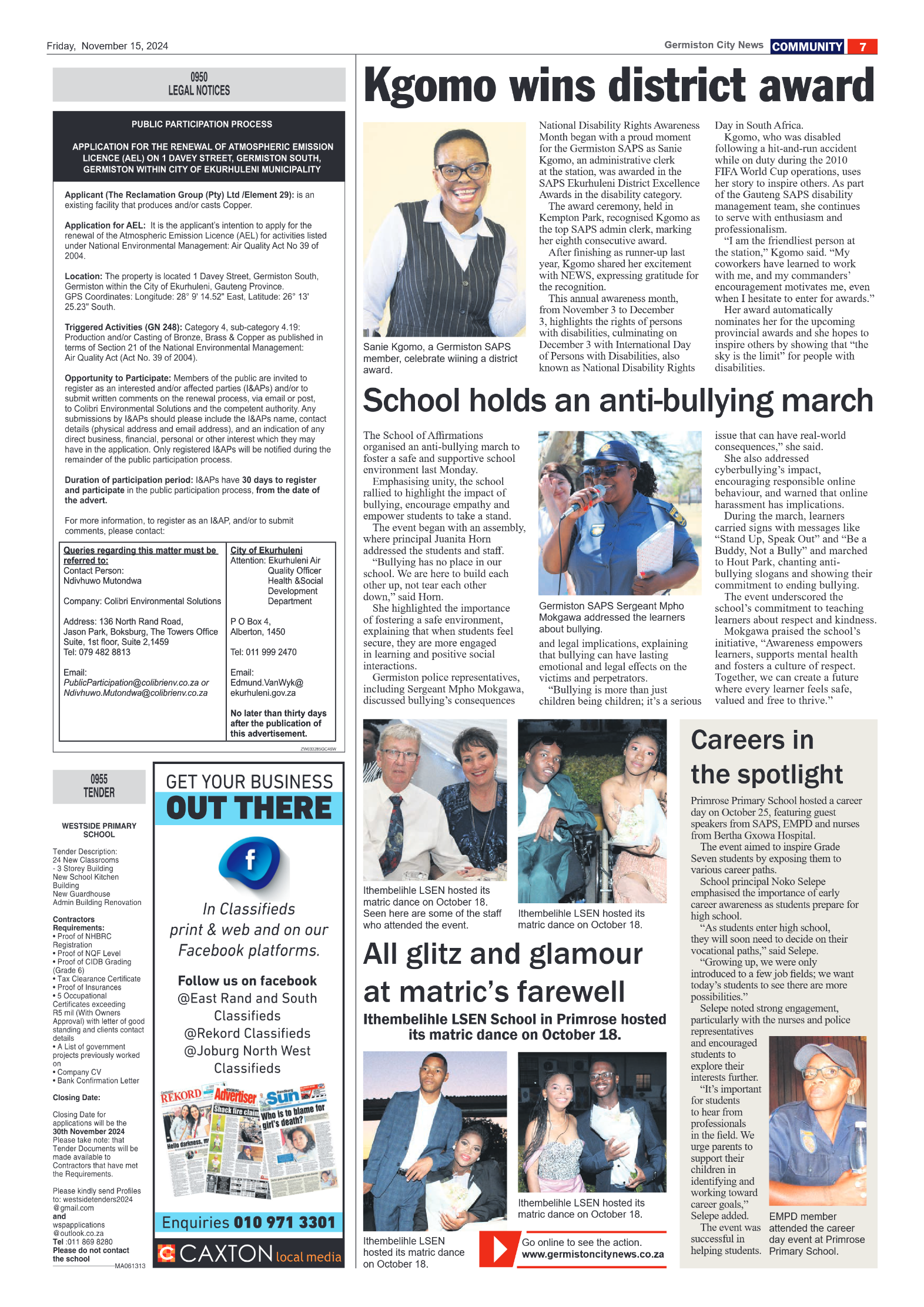 Germiston City News 15 November 2024 page 7