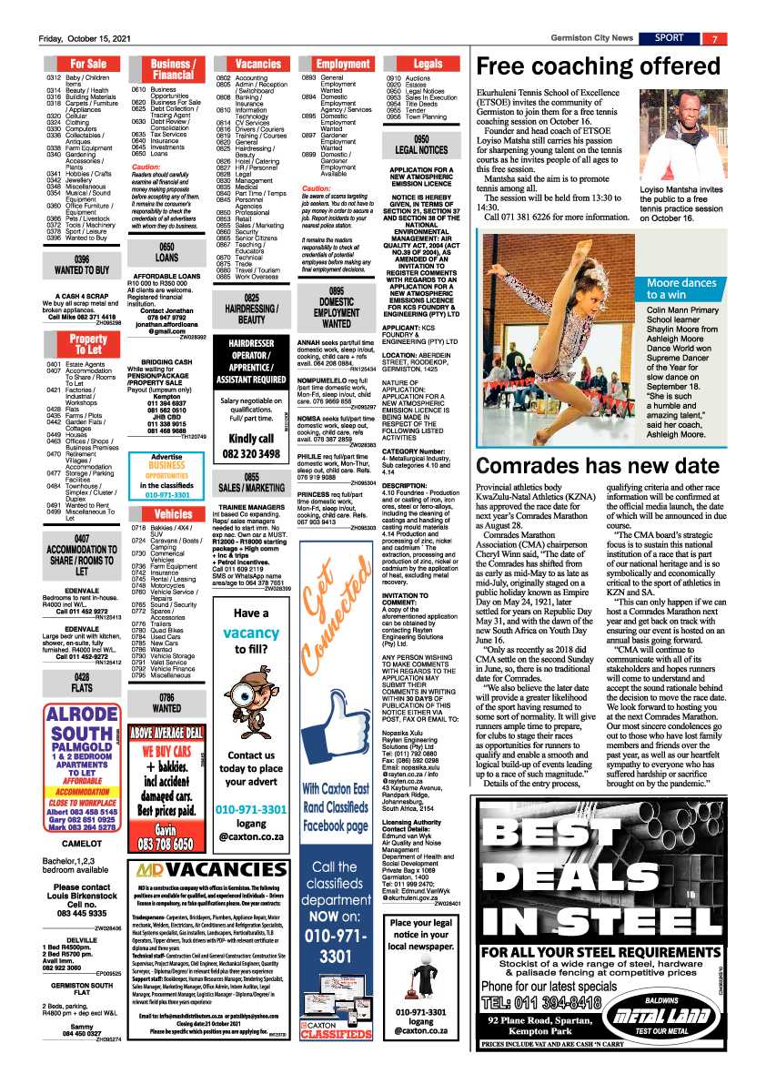 Germiston City News 15 October 2021 page 7