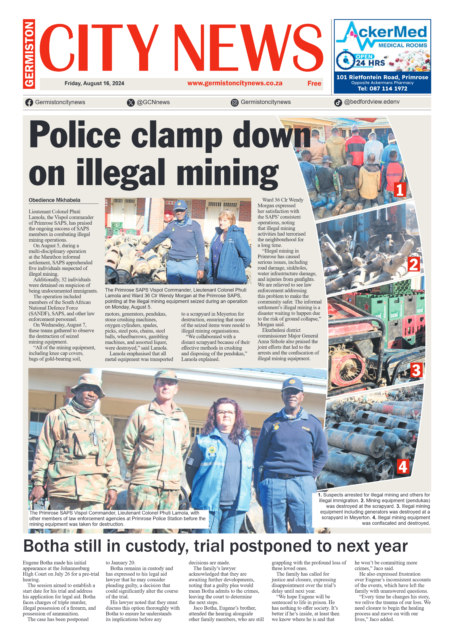 Germiston City News 16 Aug 2024 page 1