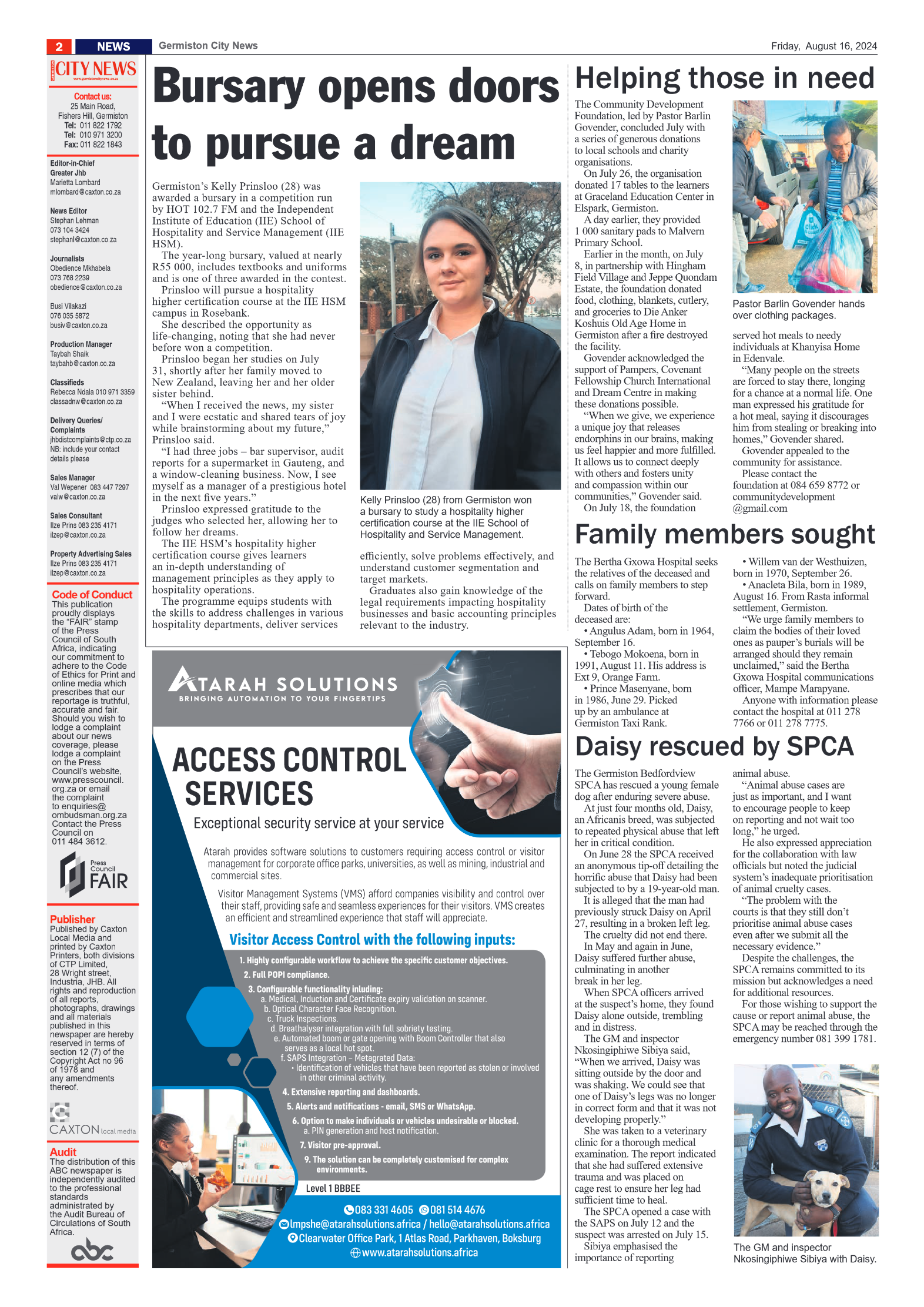 Germiston City News 16 Aug 2024 page 2