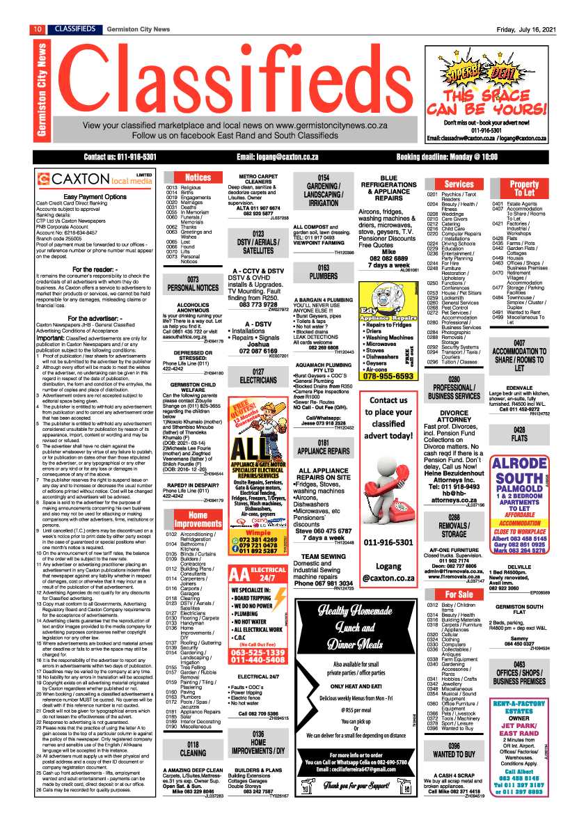 Germiston City News 16 July 2021 page 10