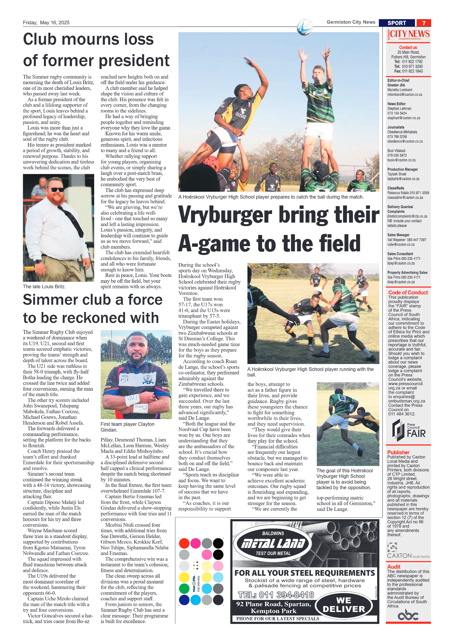 Germiston City News 16 May 2025 page 7