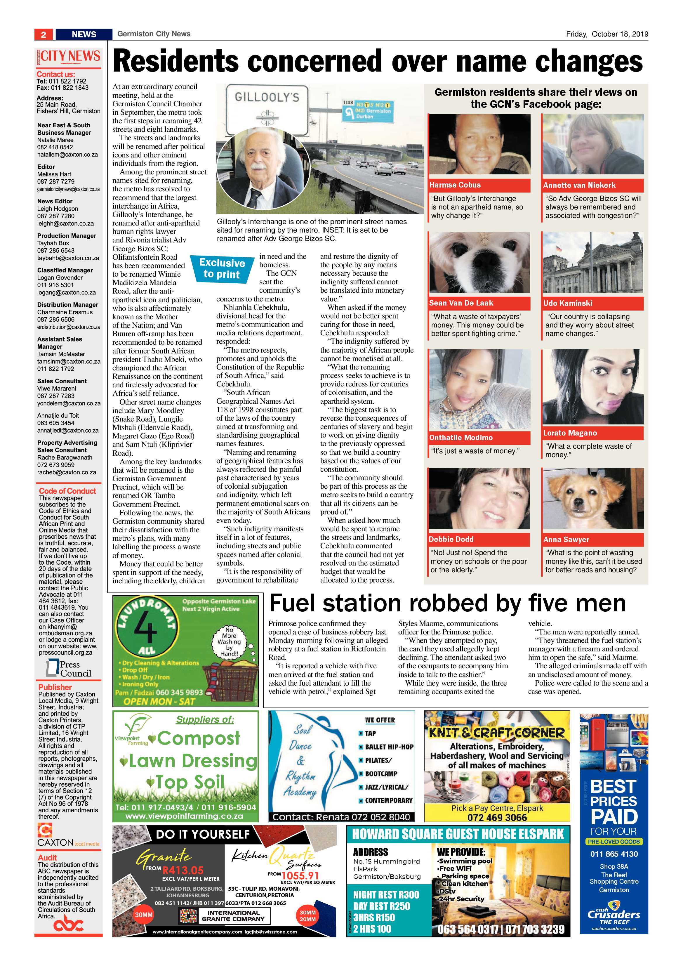 Germiston City News 16 October 2019 page 2