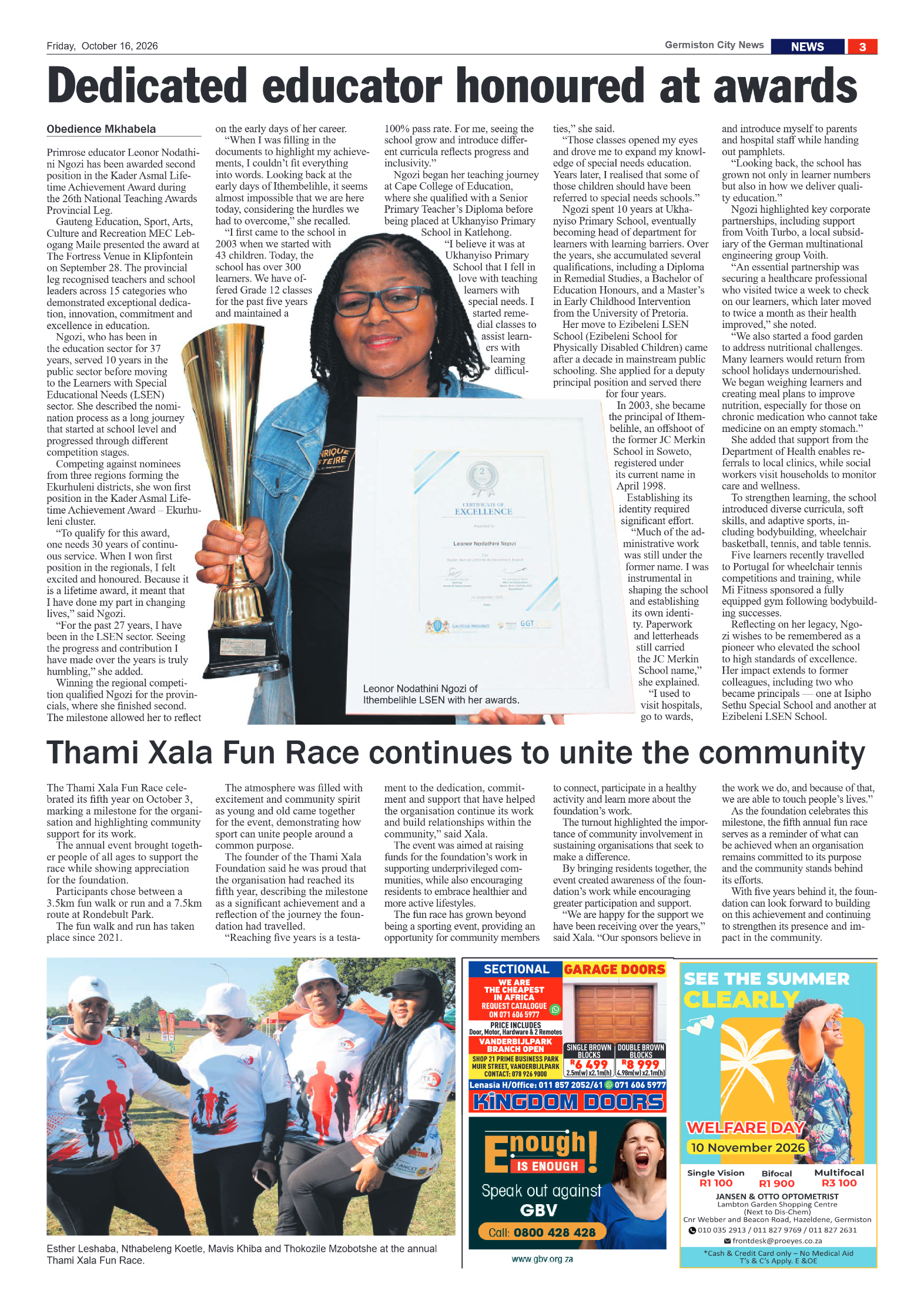 Germiston City News 16 October 2026 page 3
