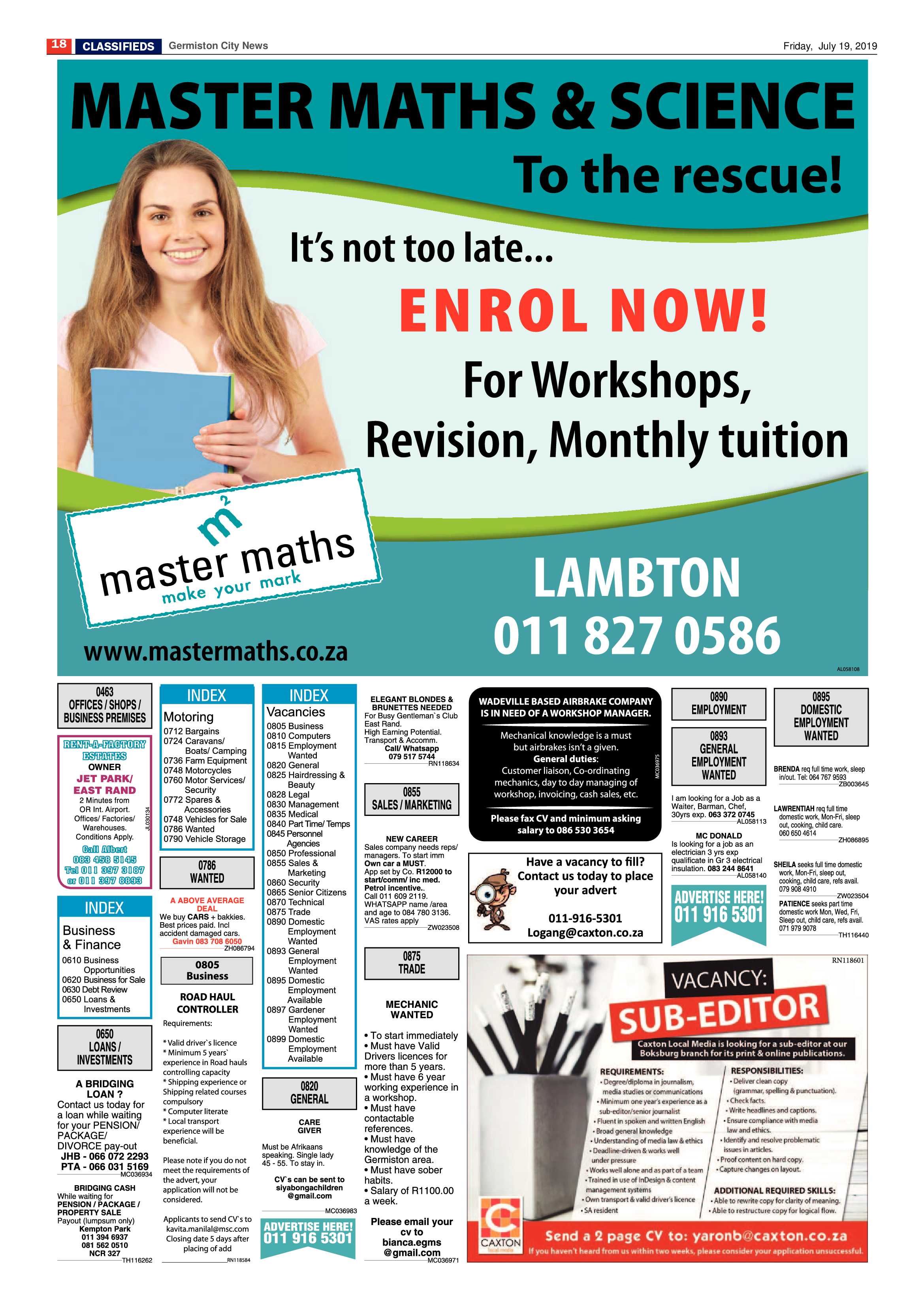 Germiston City News 17 July 2019 page 18