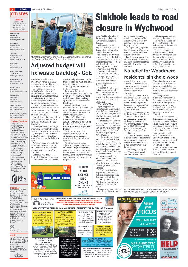 Germiston City News 17 March 2023 page 2