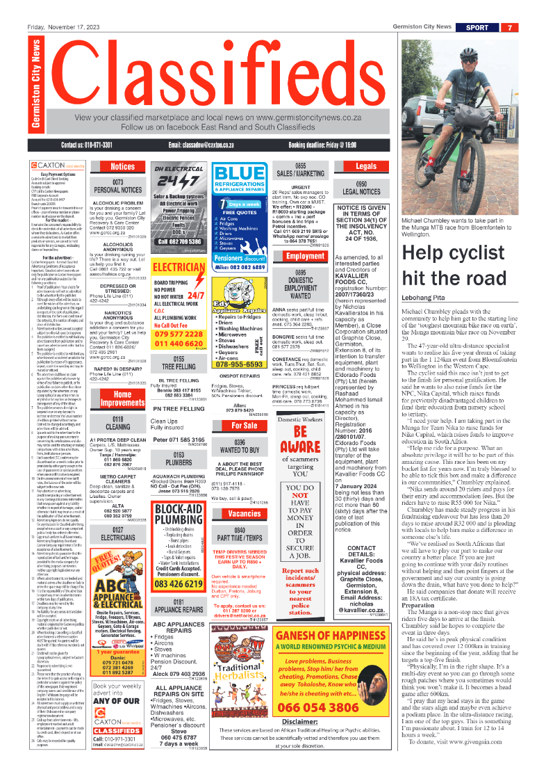 Germiston City News 17 November 2023 page 7