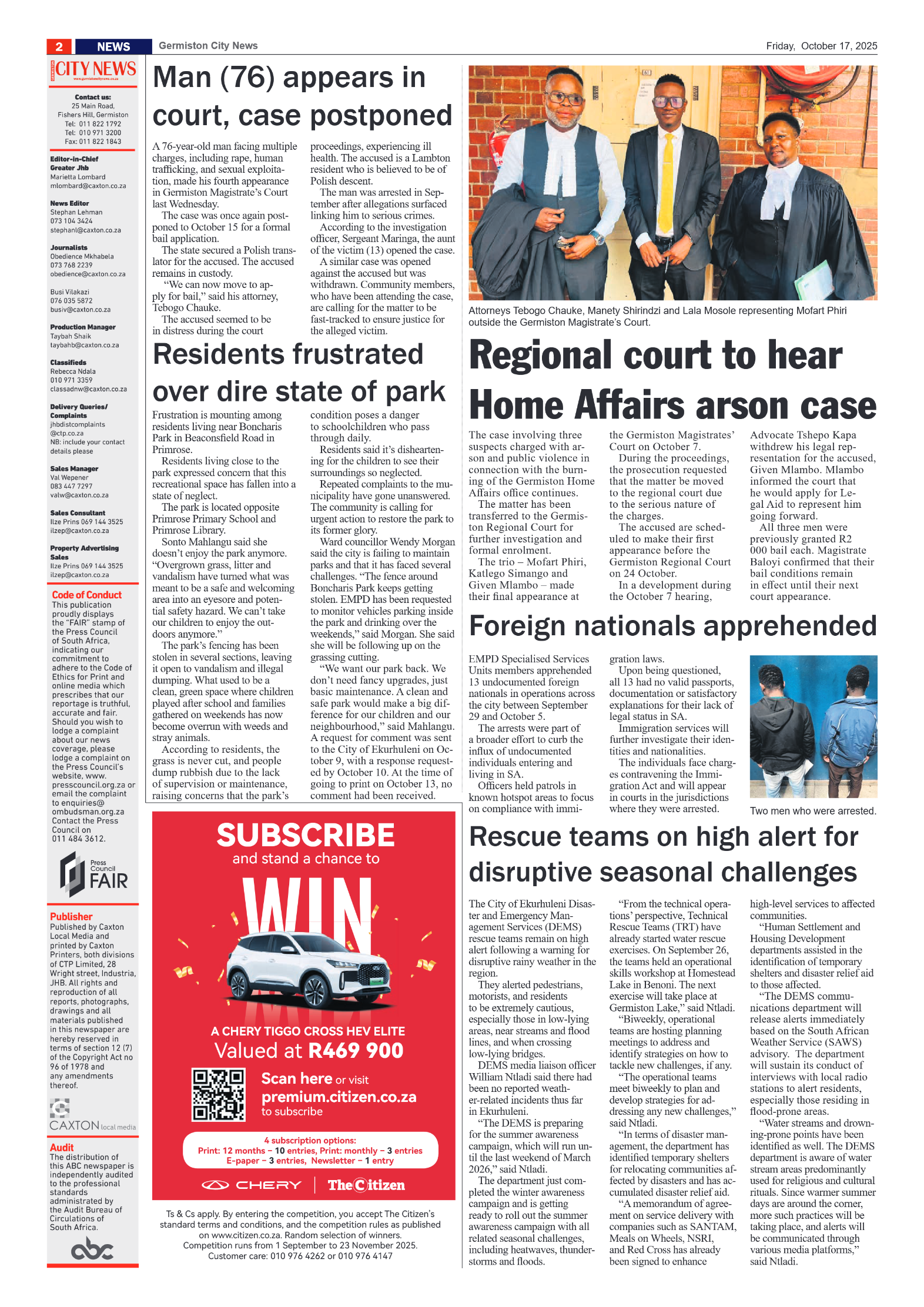 Germiston City News 17 October 2025 page 2
