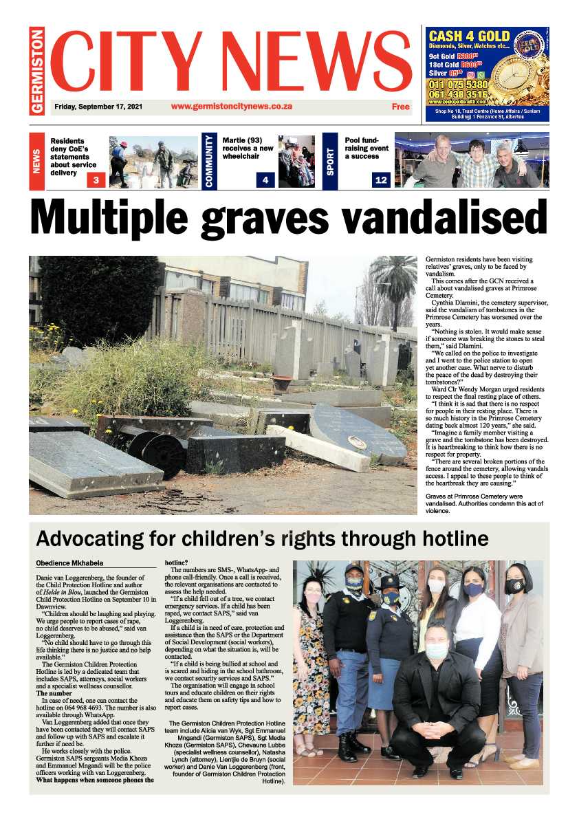 Germiston City News 17 September 2021 page 1