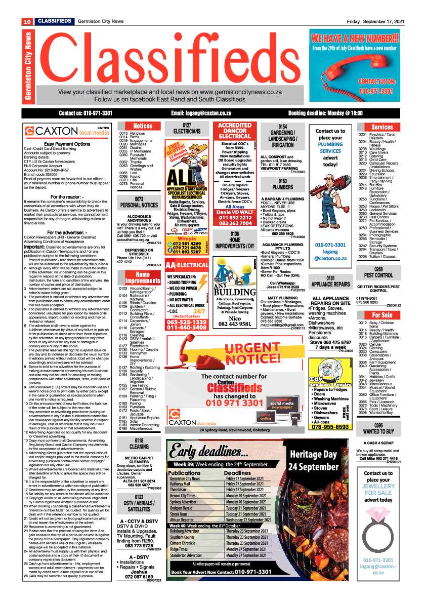 Germiston City News 17 September 2021 page 10