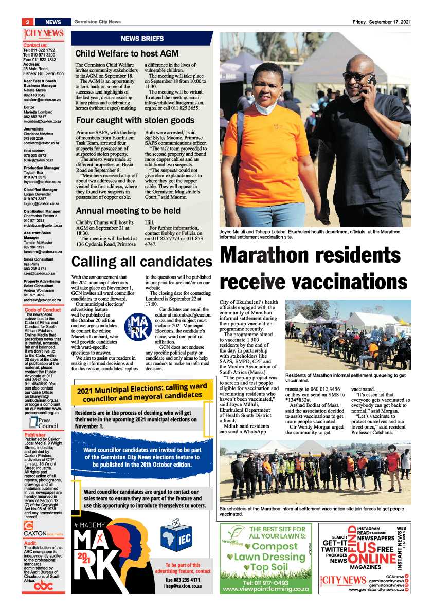 Germiston City News 17 September 2021 page 2