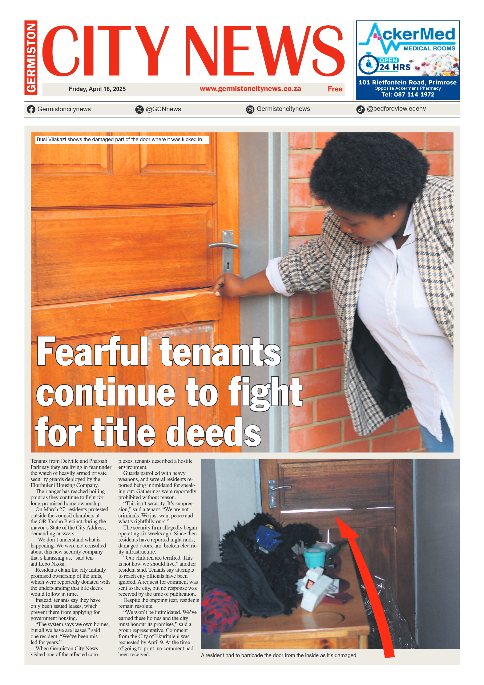 Germiston City News 18 April 2025 page 1