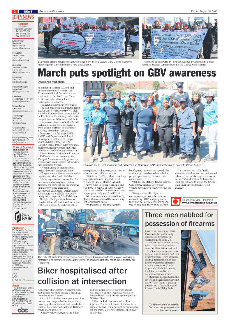 Germiston City News 18 August 2023 page 2