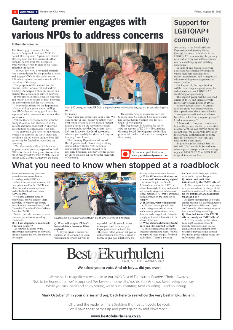 Germiston City News 18 August 2023 page 4