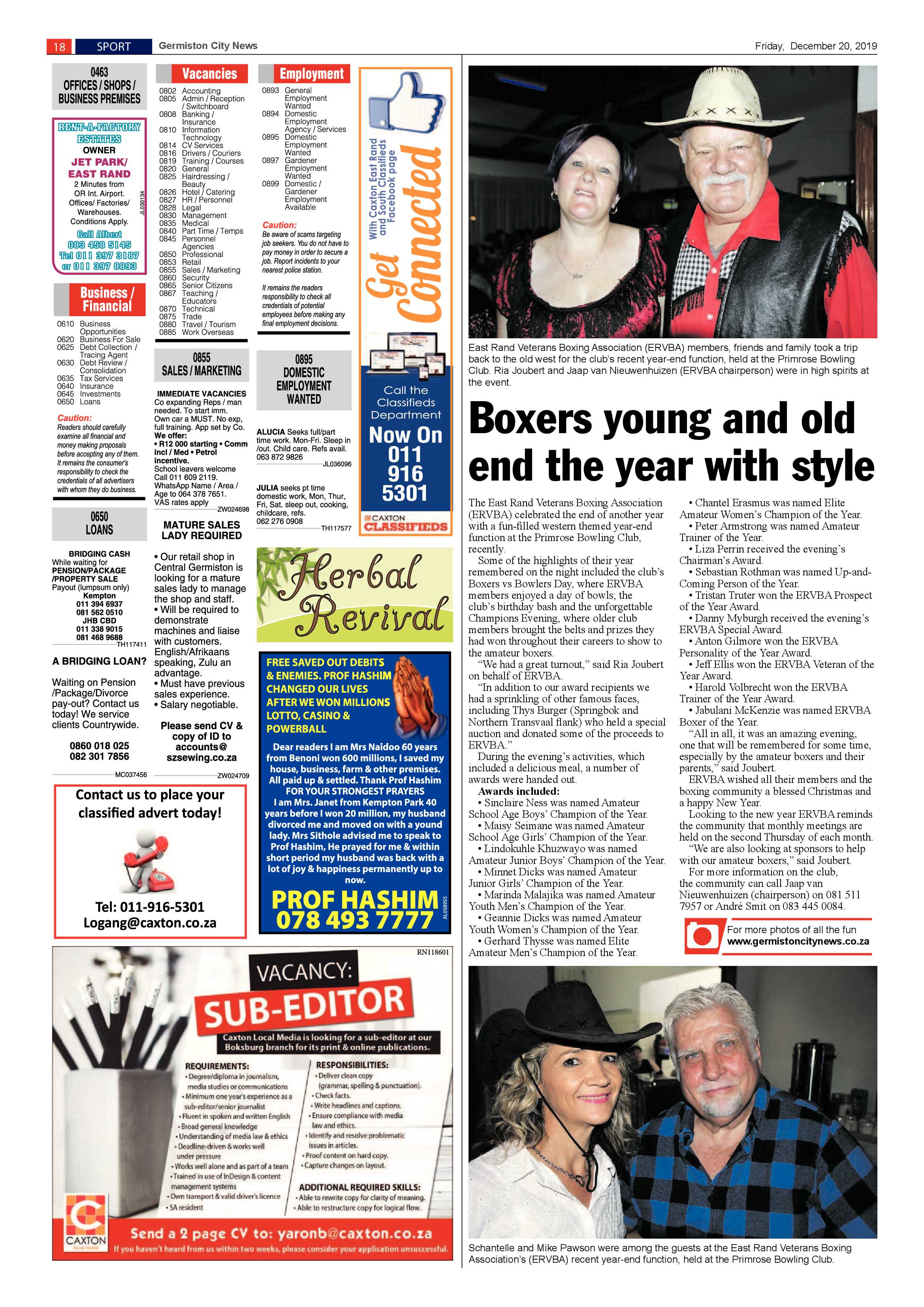Germiston City News 18 December 2019 page 18