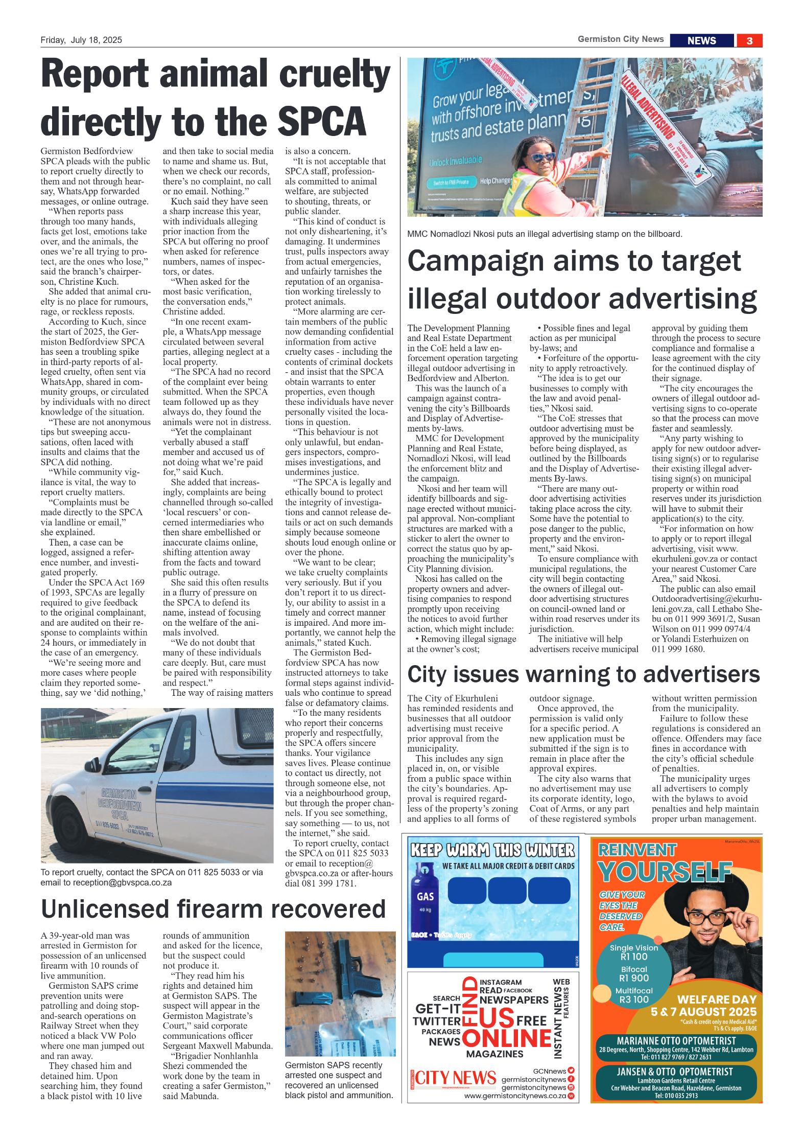 Germiston City News 18 July 2025 page 3