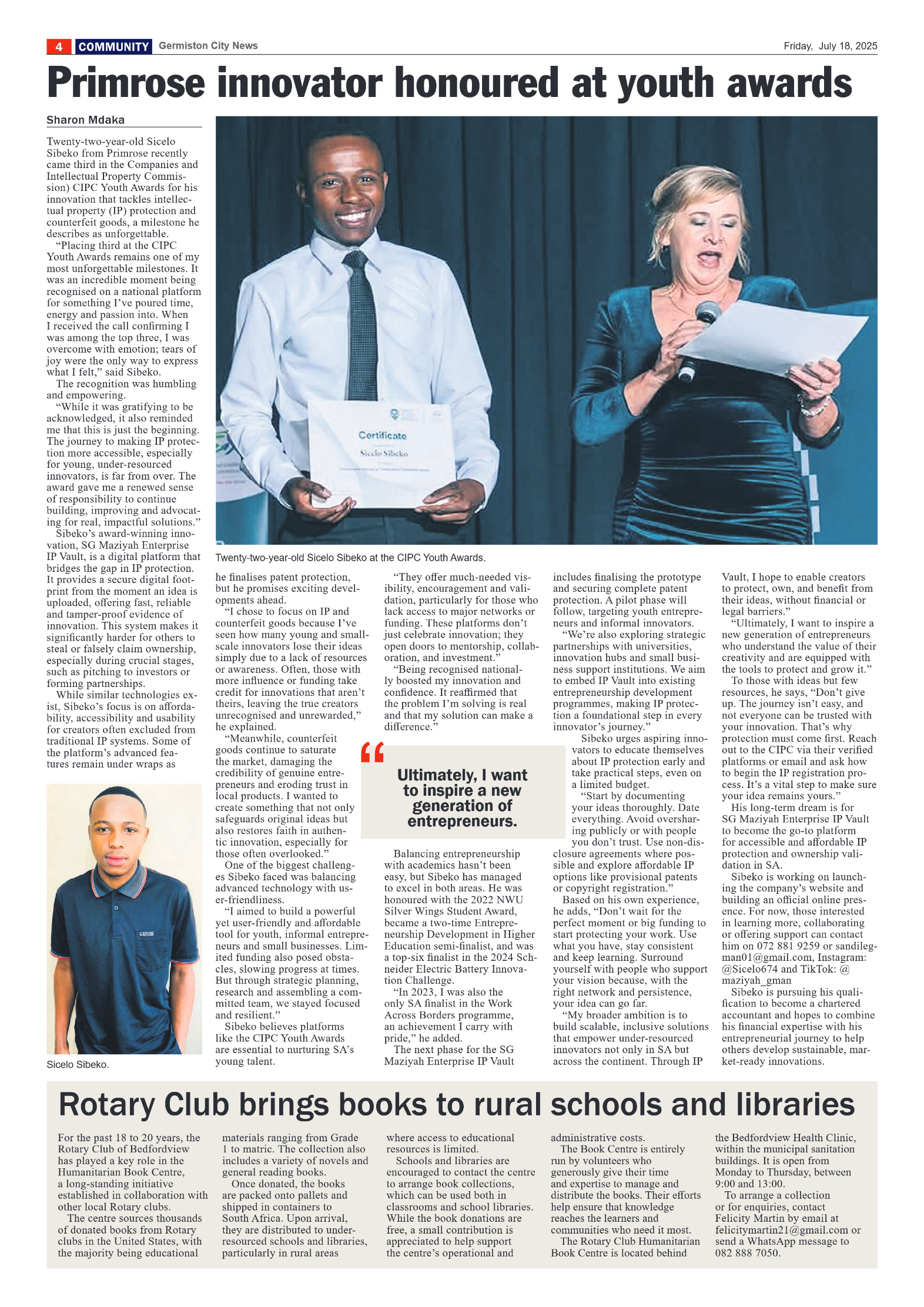 Germiston City News 18 July 2025 page 4