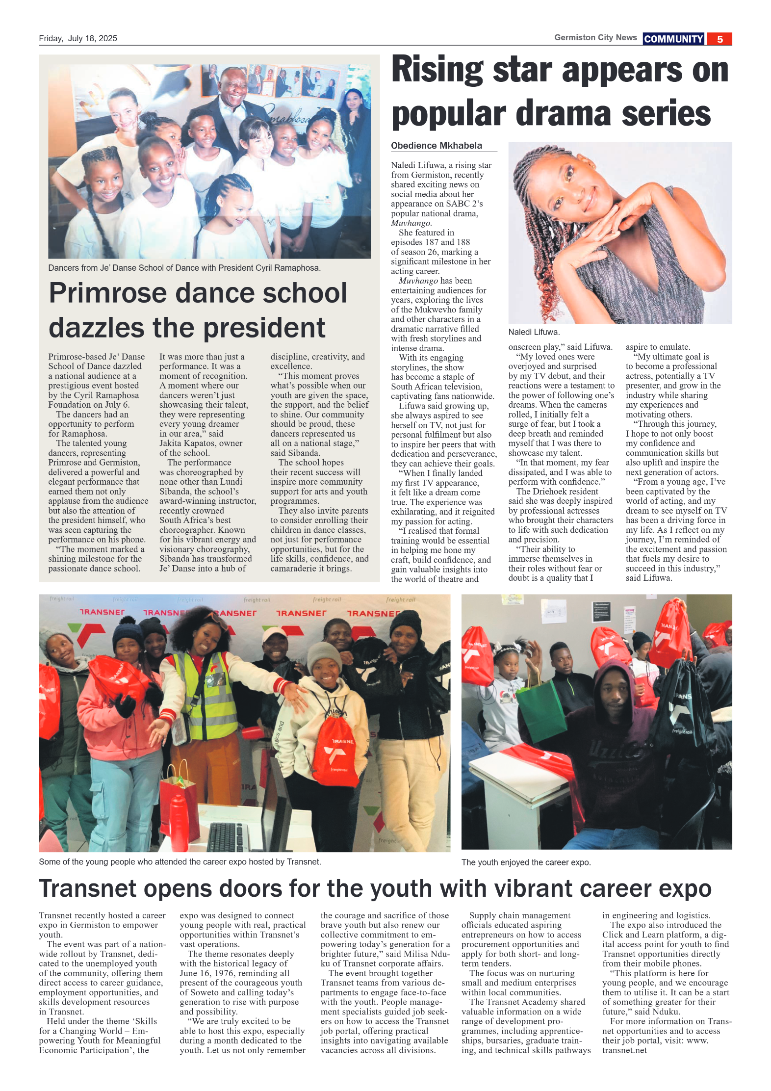 Germiston City News 18 July 2025 page 5