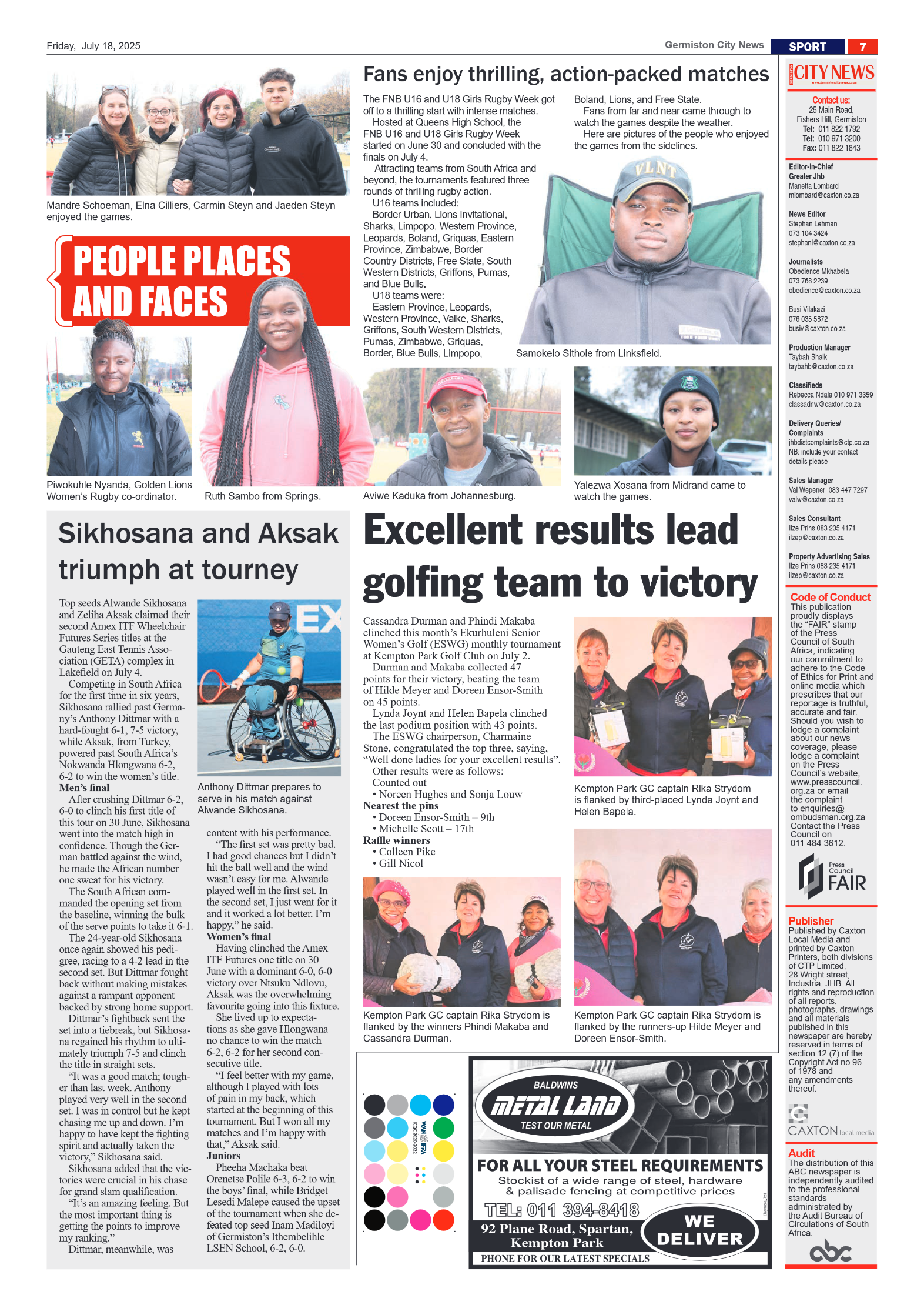 Germiston City News 18 July 2025 page 7