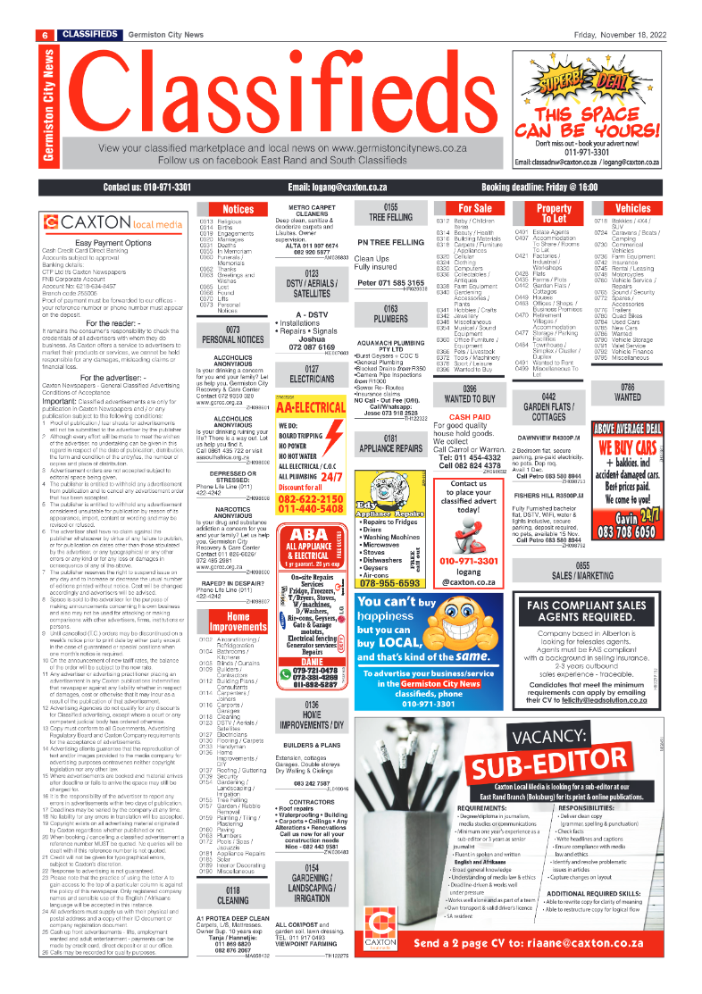 Germiston City News 18 Nov 2022 page 6