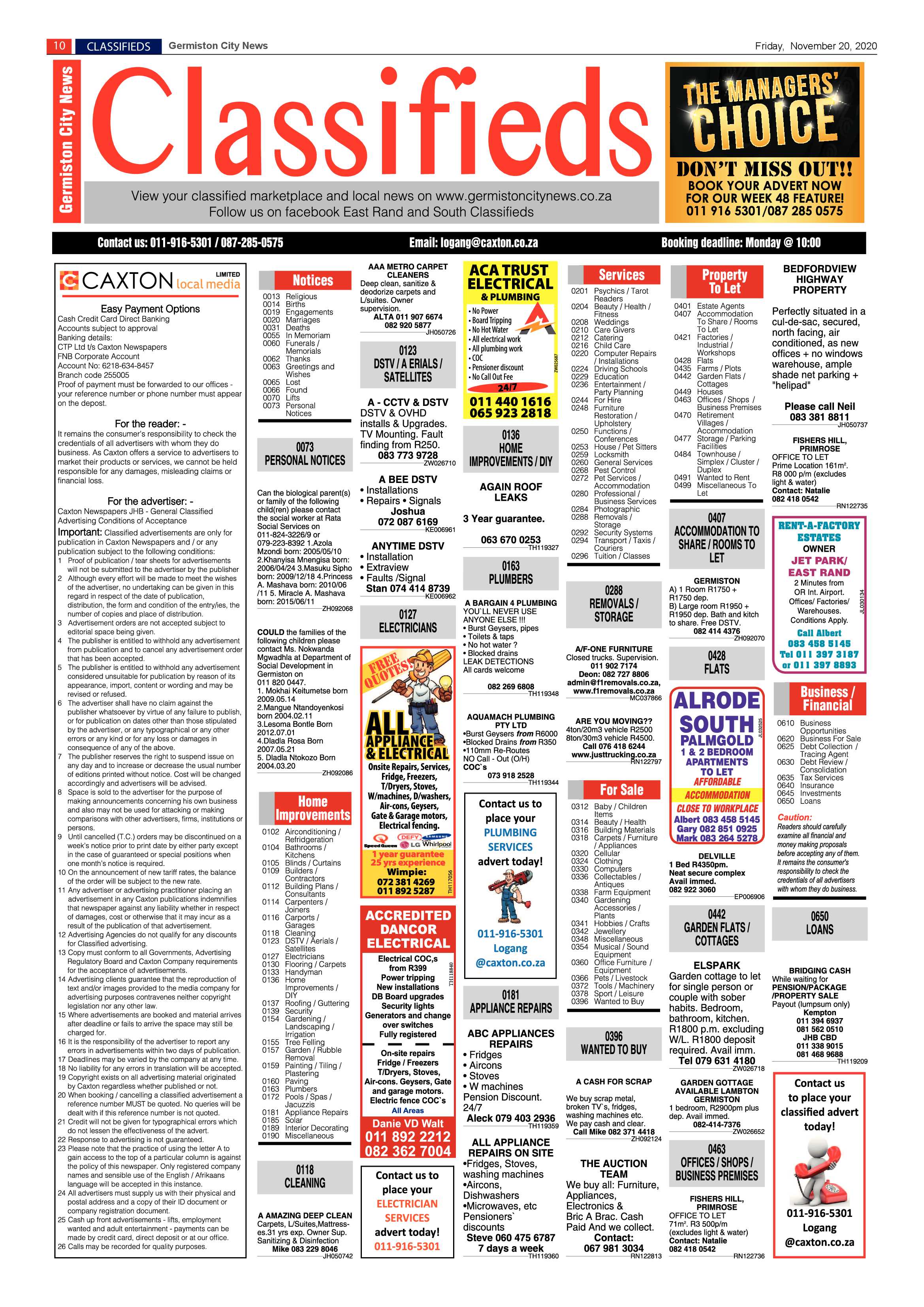 Germiston City News 18 November  2020 page 10