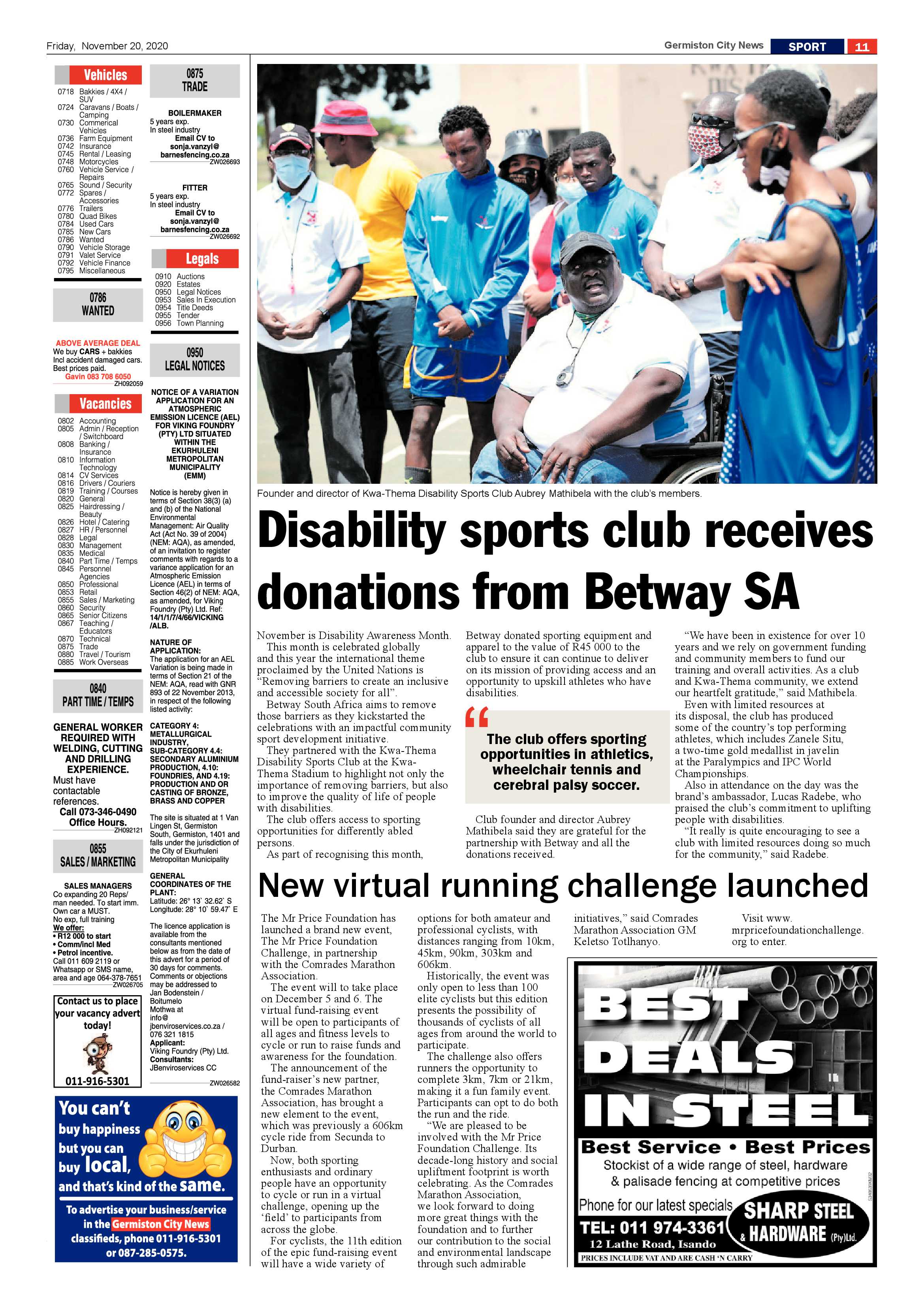Germiston City News 18 November  2020 page 11