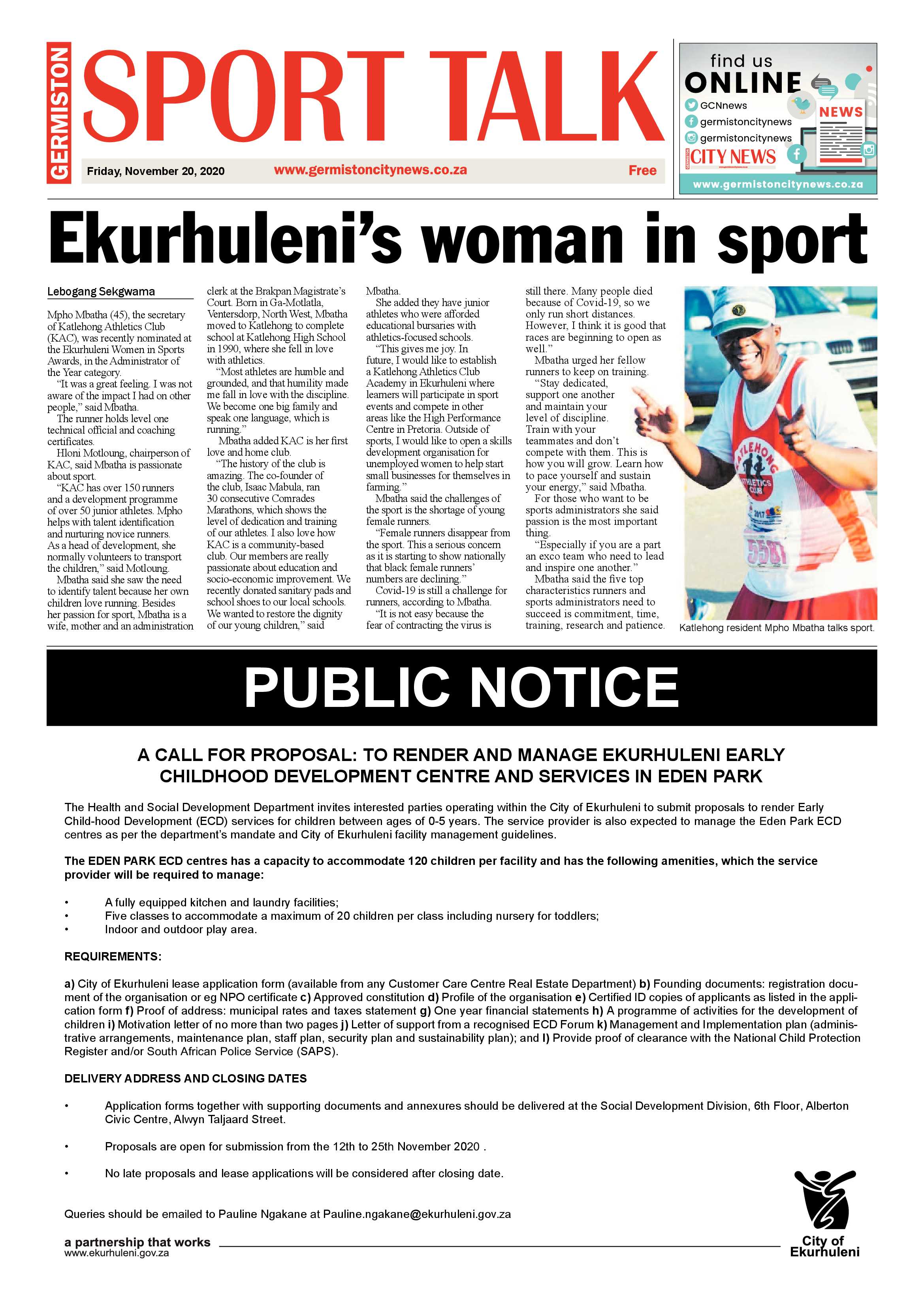 Germiston City News 18 November  2020 page 12
