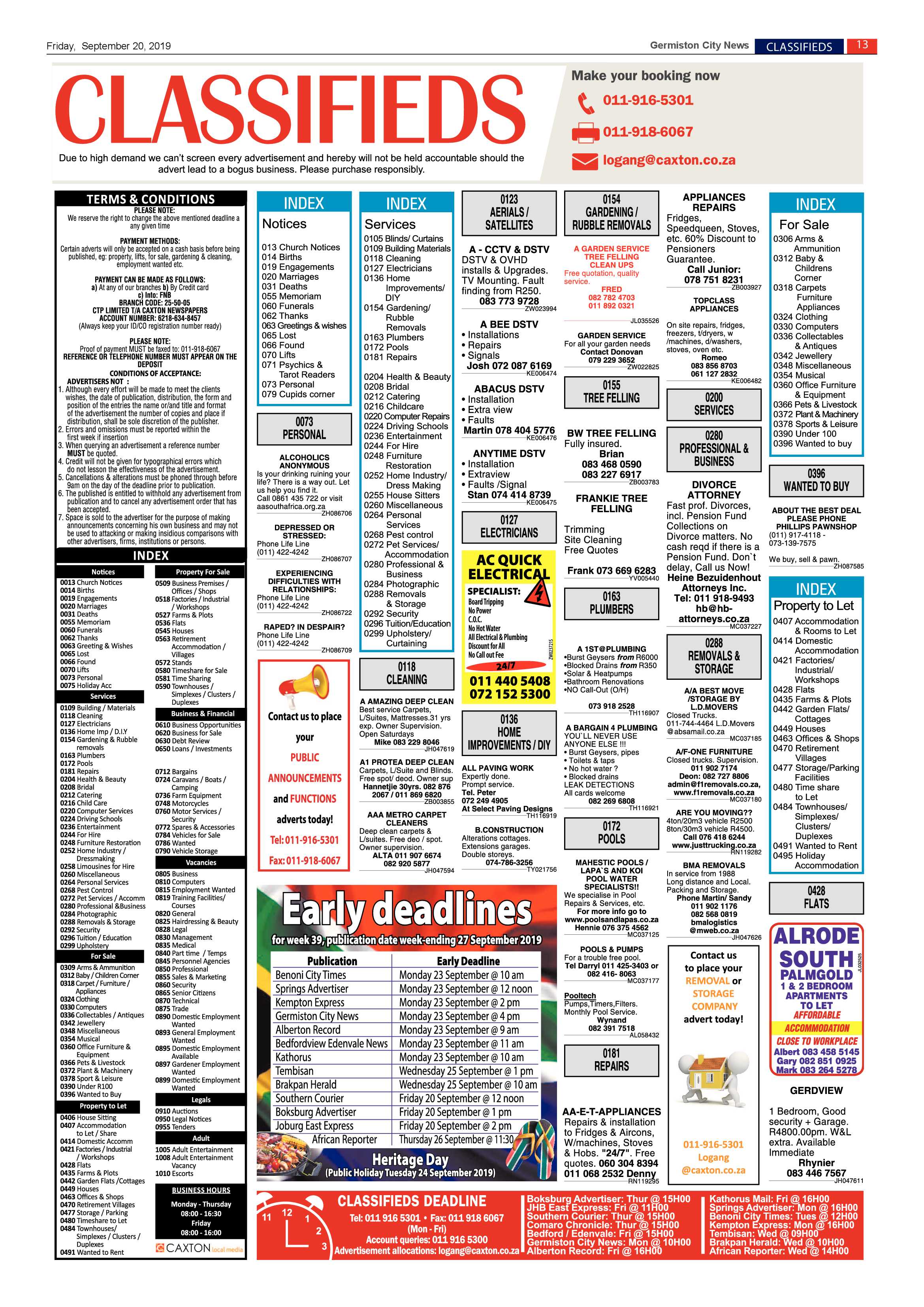 Germiston City News 18 September 2019 page 13