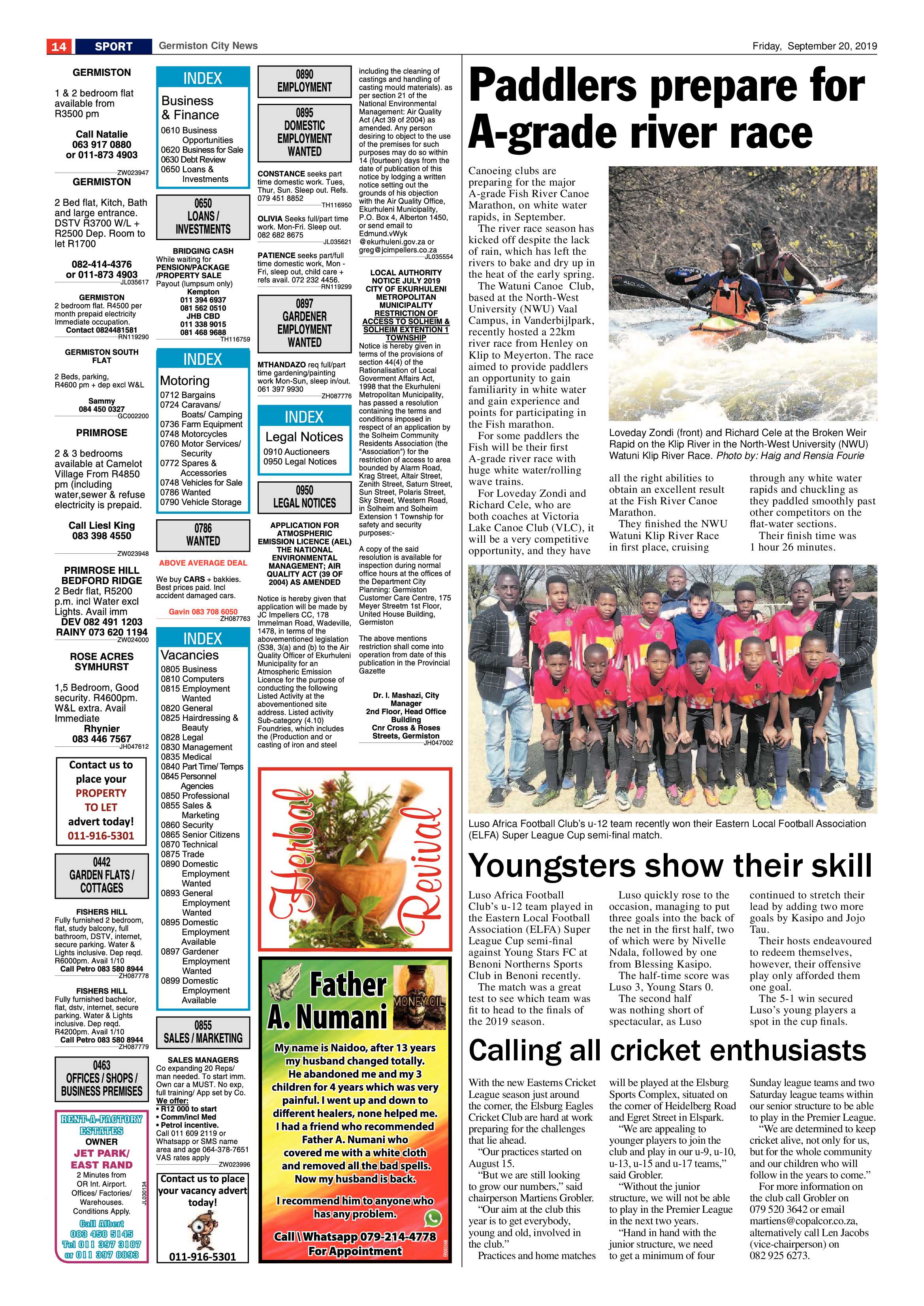 Germiston City News 18 September 2019 page 14